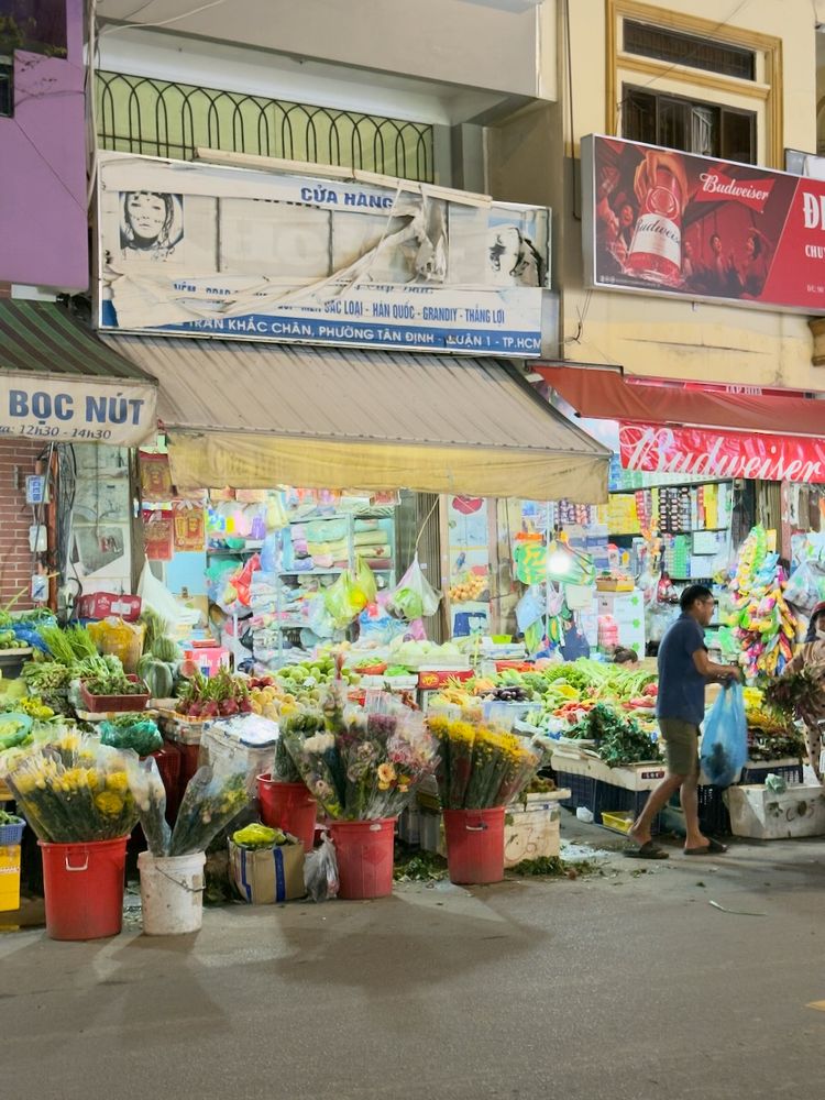 flower shop at night