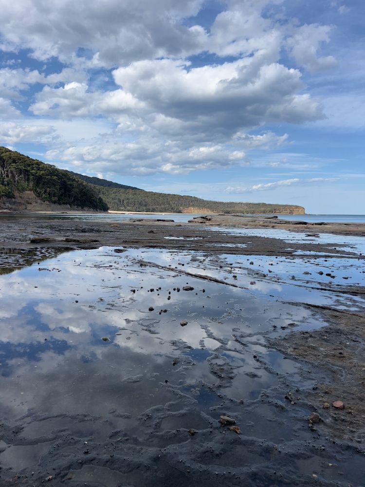 sky reflecting in tide pool