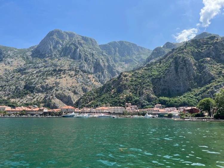 Bay of Kotor with mountains behind