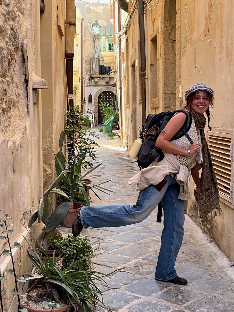 woman in alley