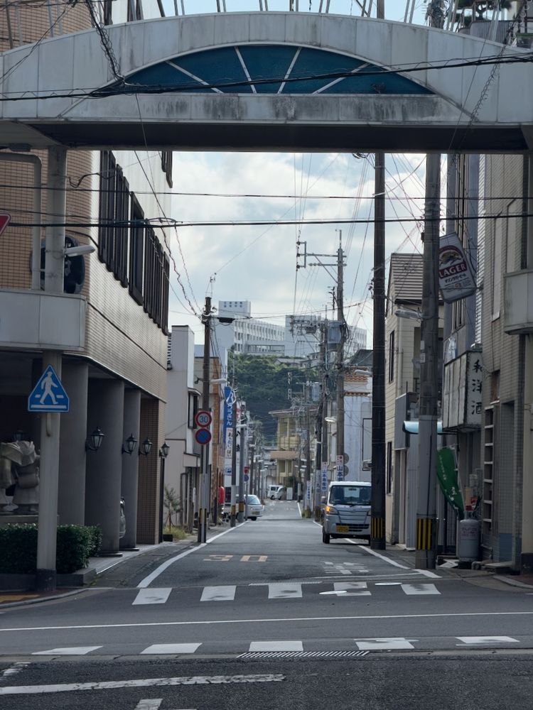 street in small japanese town