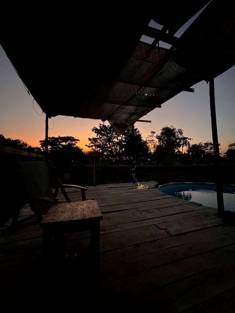 sunset from pool patio