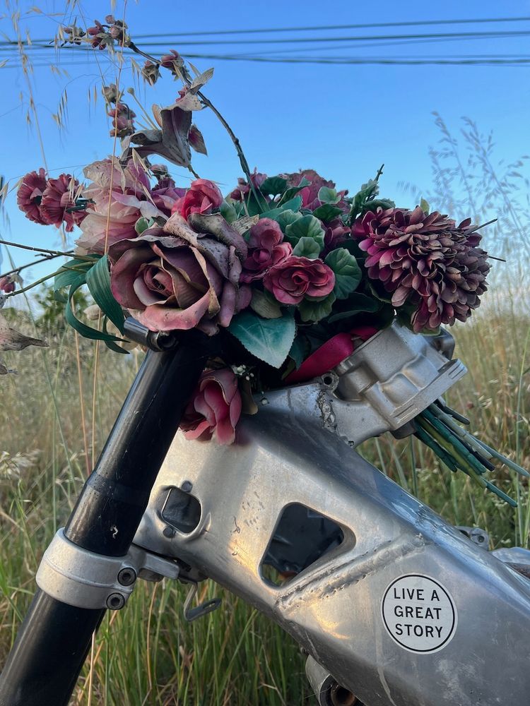 flowers on bike