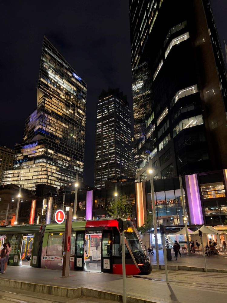 city center at night