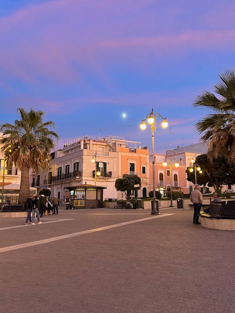 piazza at sunset