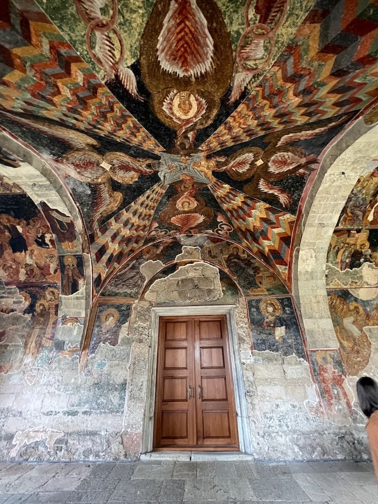 fresco on ceiling of byzantine church