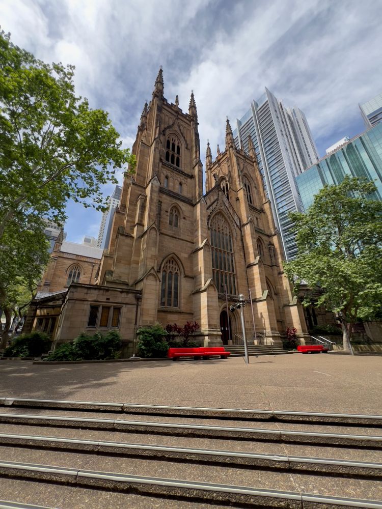 church from below with wide angle lens