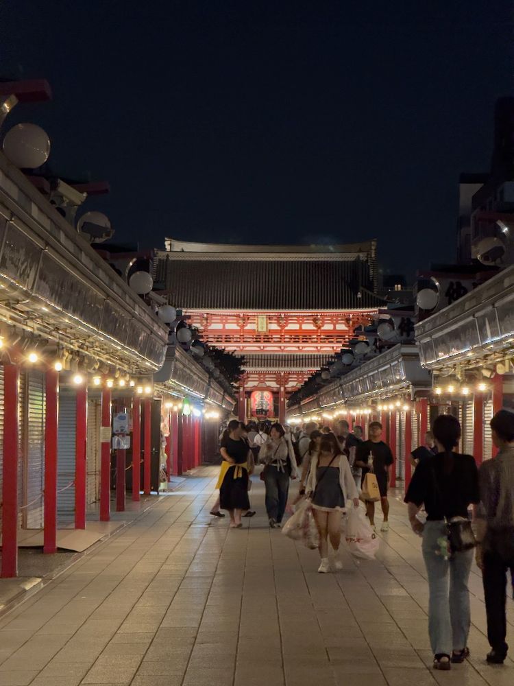 traditional street at night in Tokyo