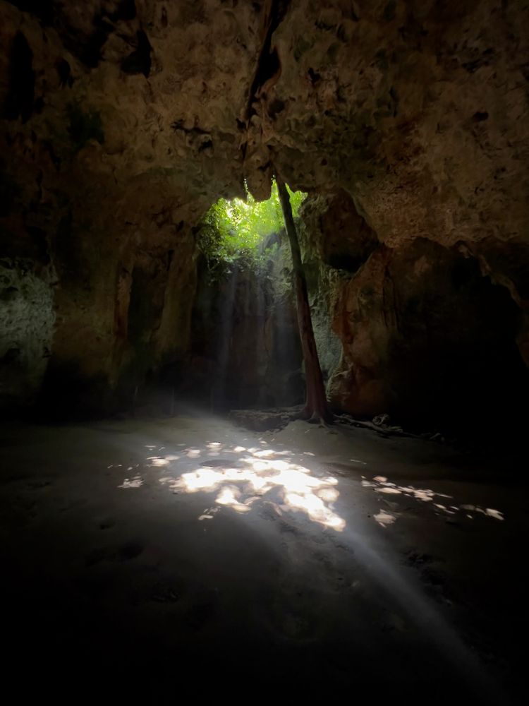 sunlight inside cave