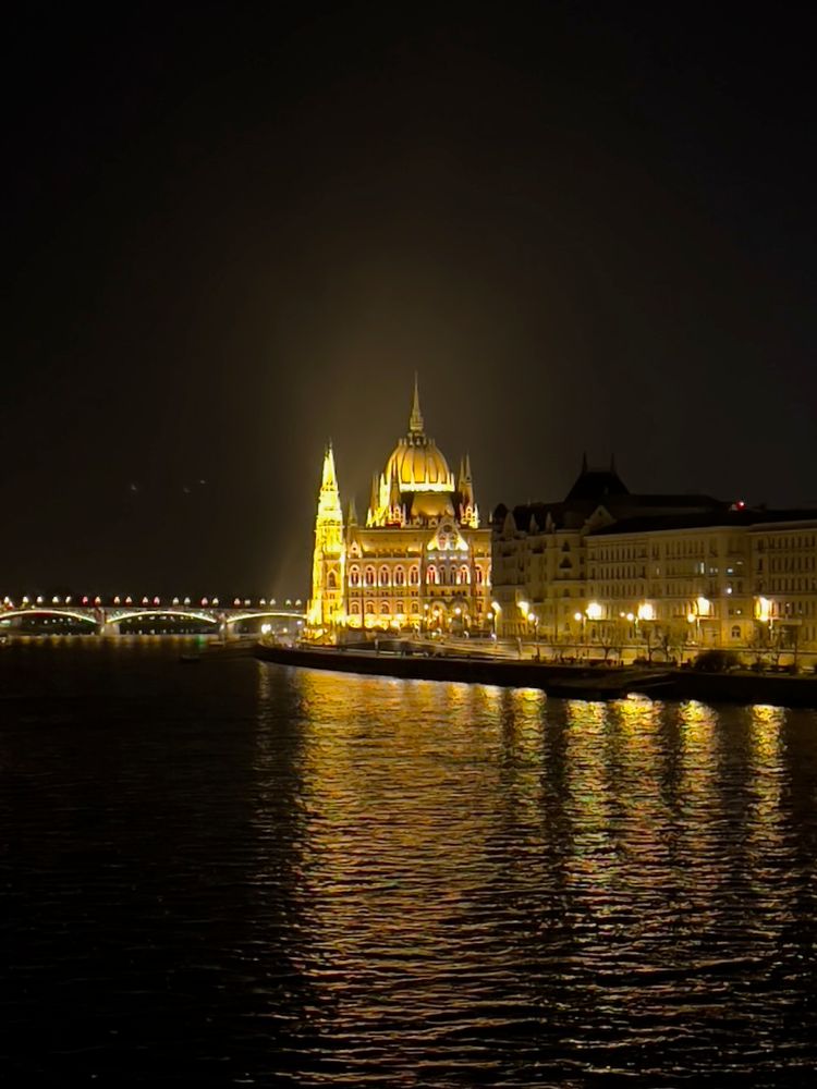 historic building lit at night