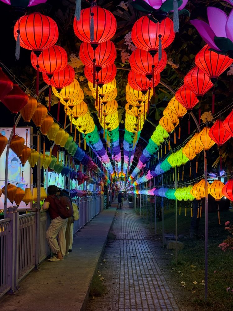 vibrantly colored lanterns