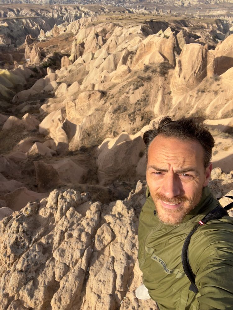 selfie high on cliff
