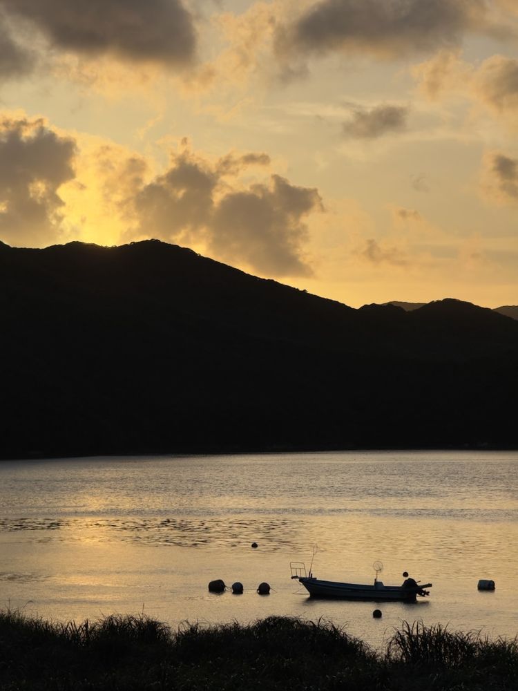 boat silhouette at sunset