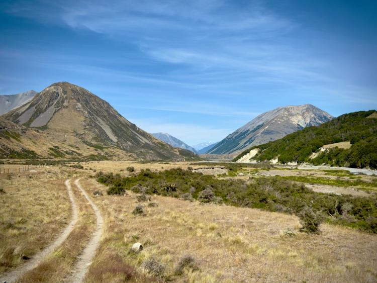 isolated road in remote mountain valley