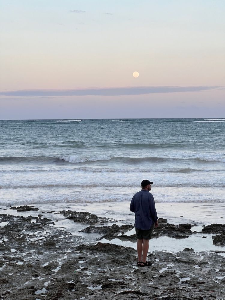 full moon at beach