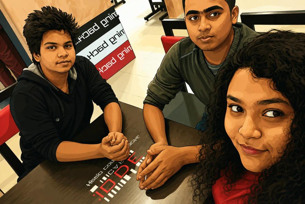Adnan, Hirok, and Narjis together, 2016.