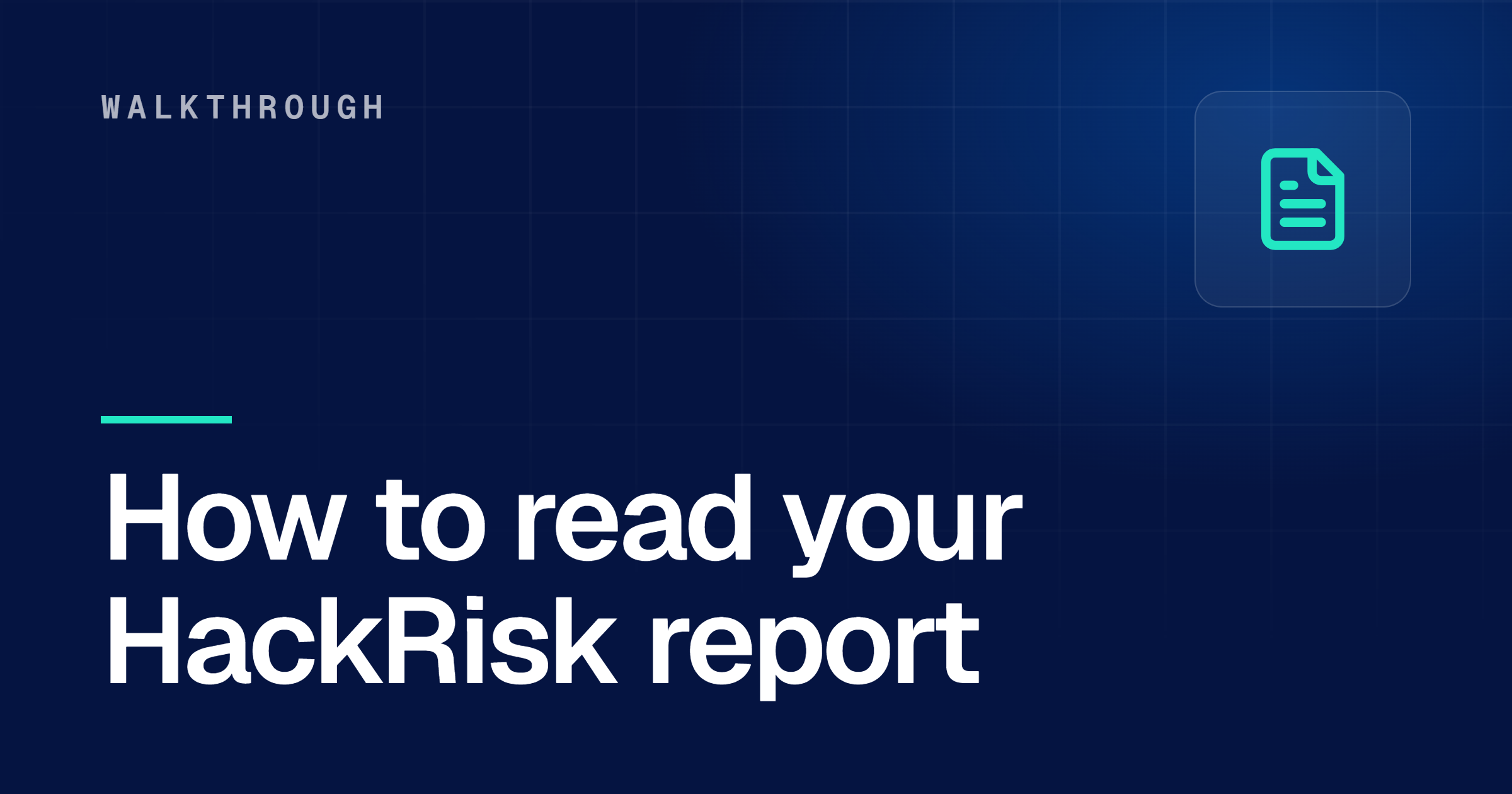 Header: How to read your HackRisk Report