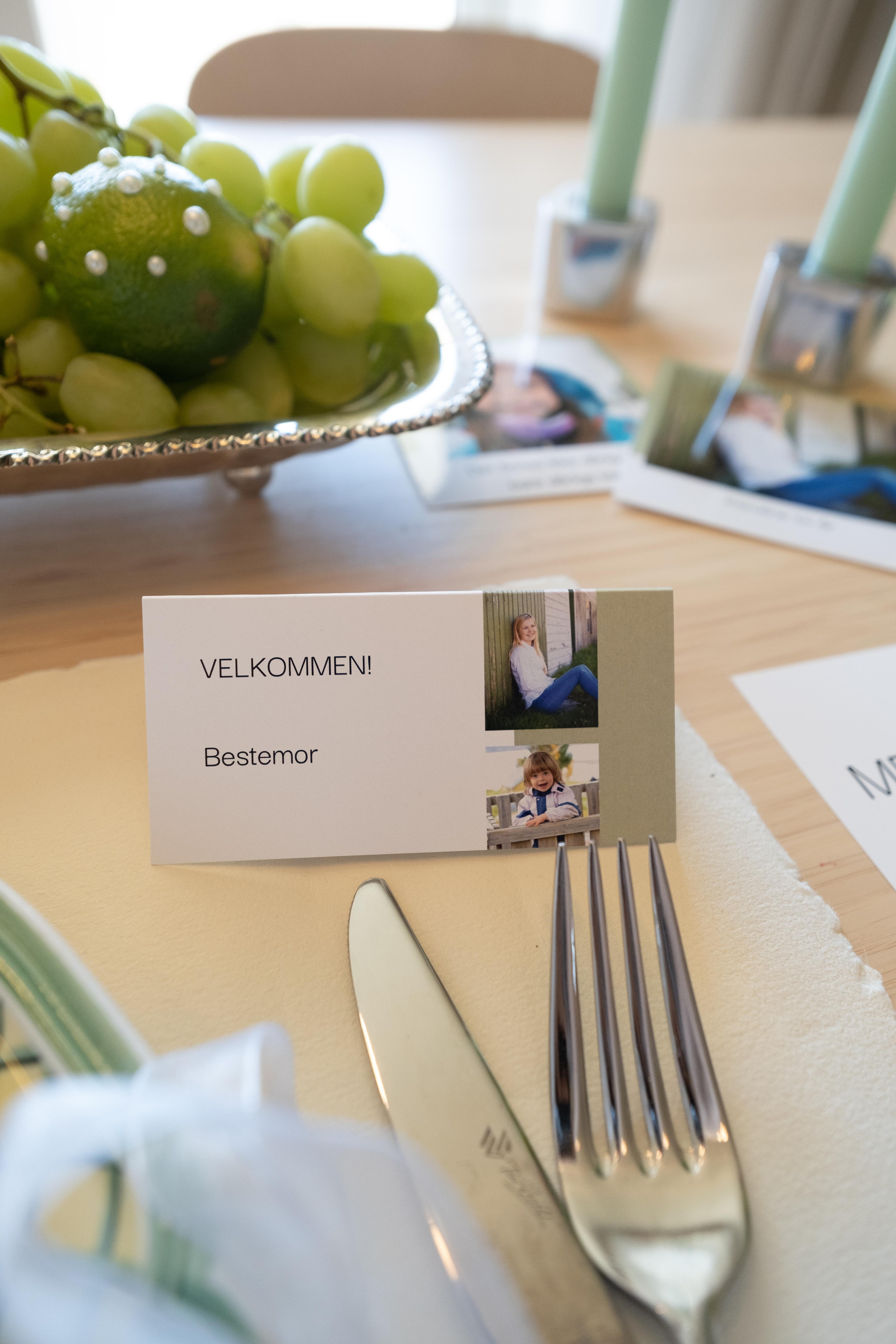 Bordkort med navn og bilde fra Elite Foto
