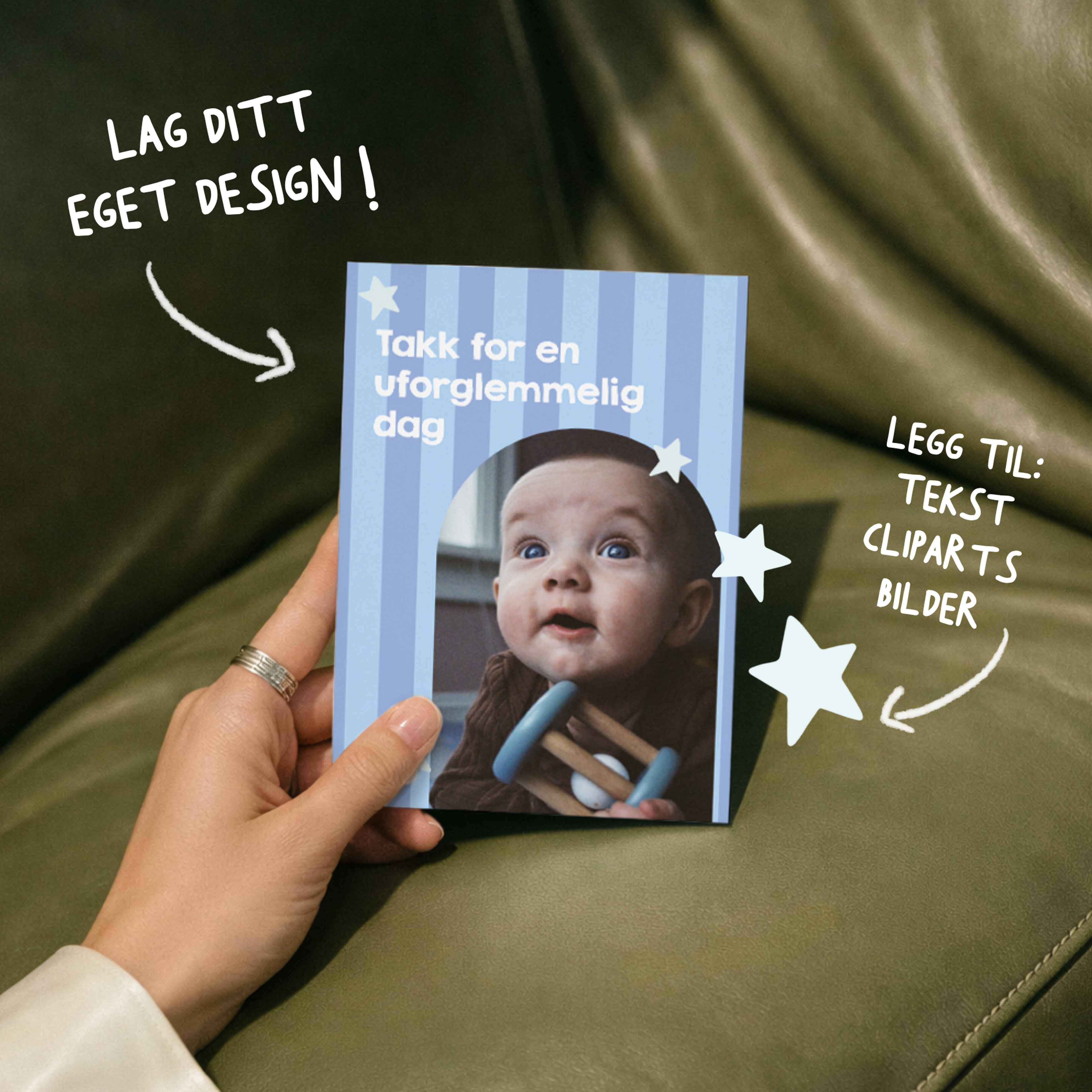Takkekort der du kan lage ditt helt egne design