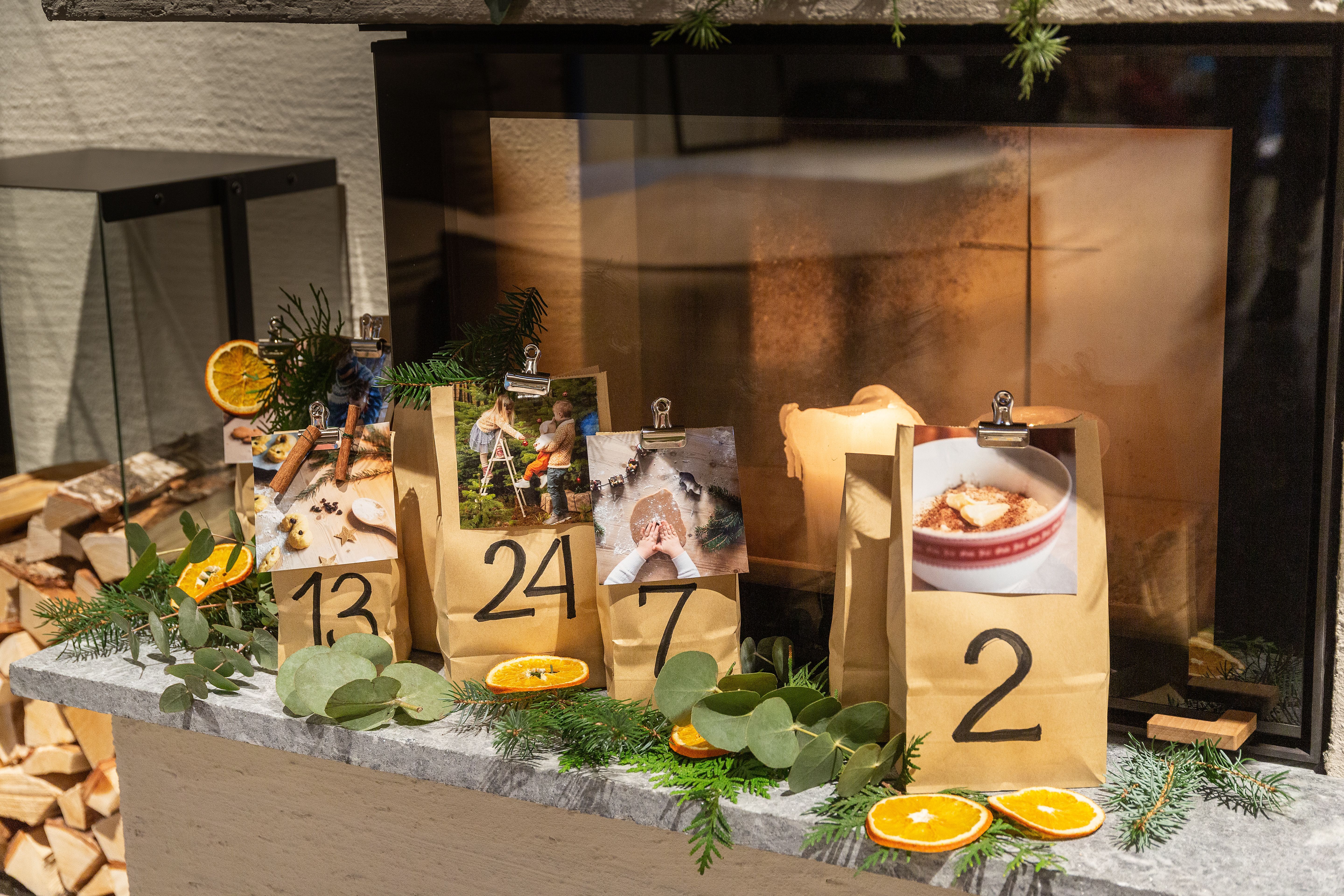 julekalender gaveposer med bilder
