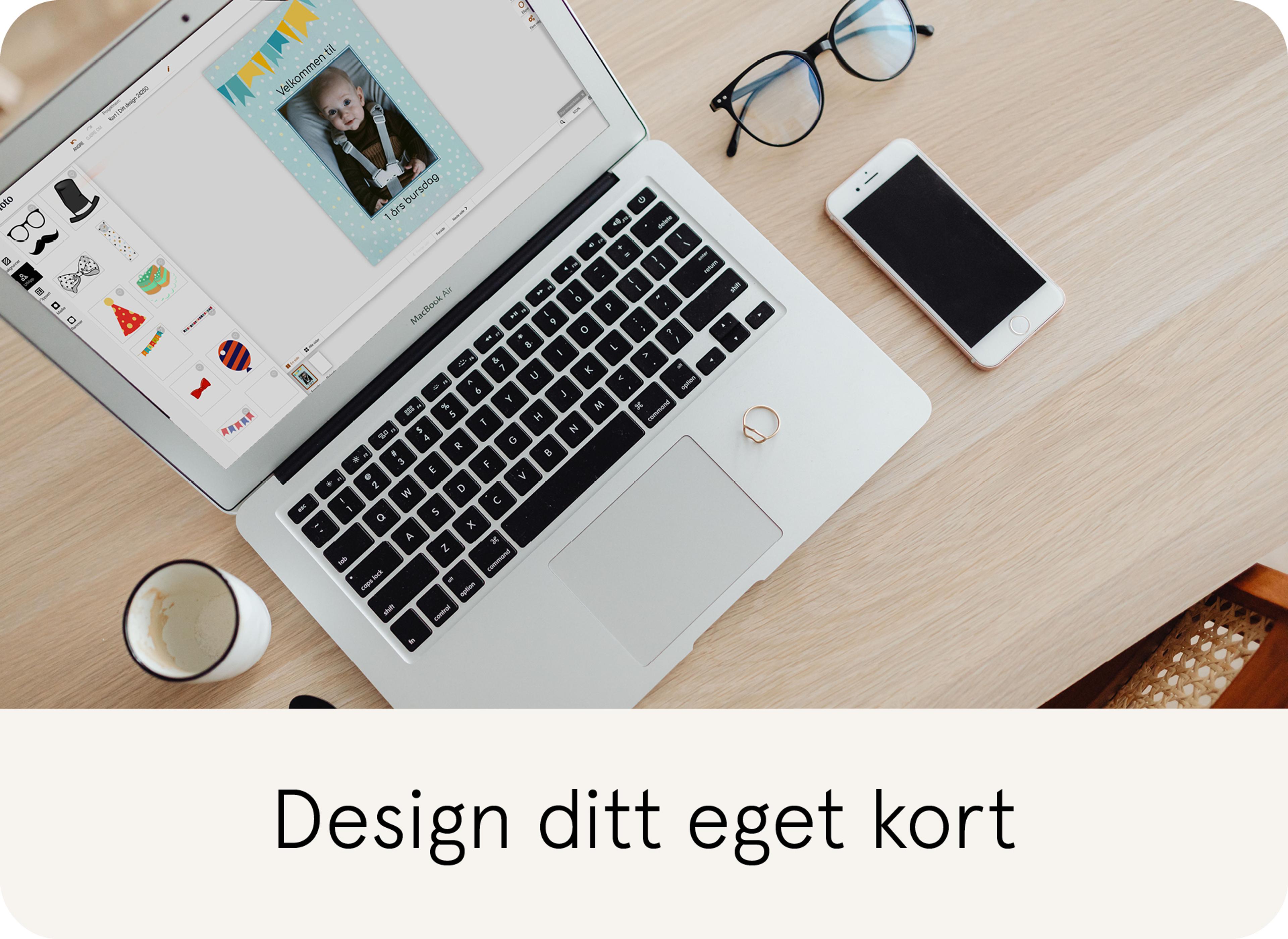 Lag ditt eget design på kort til dåp og navnefest hos Elite Foto