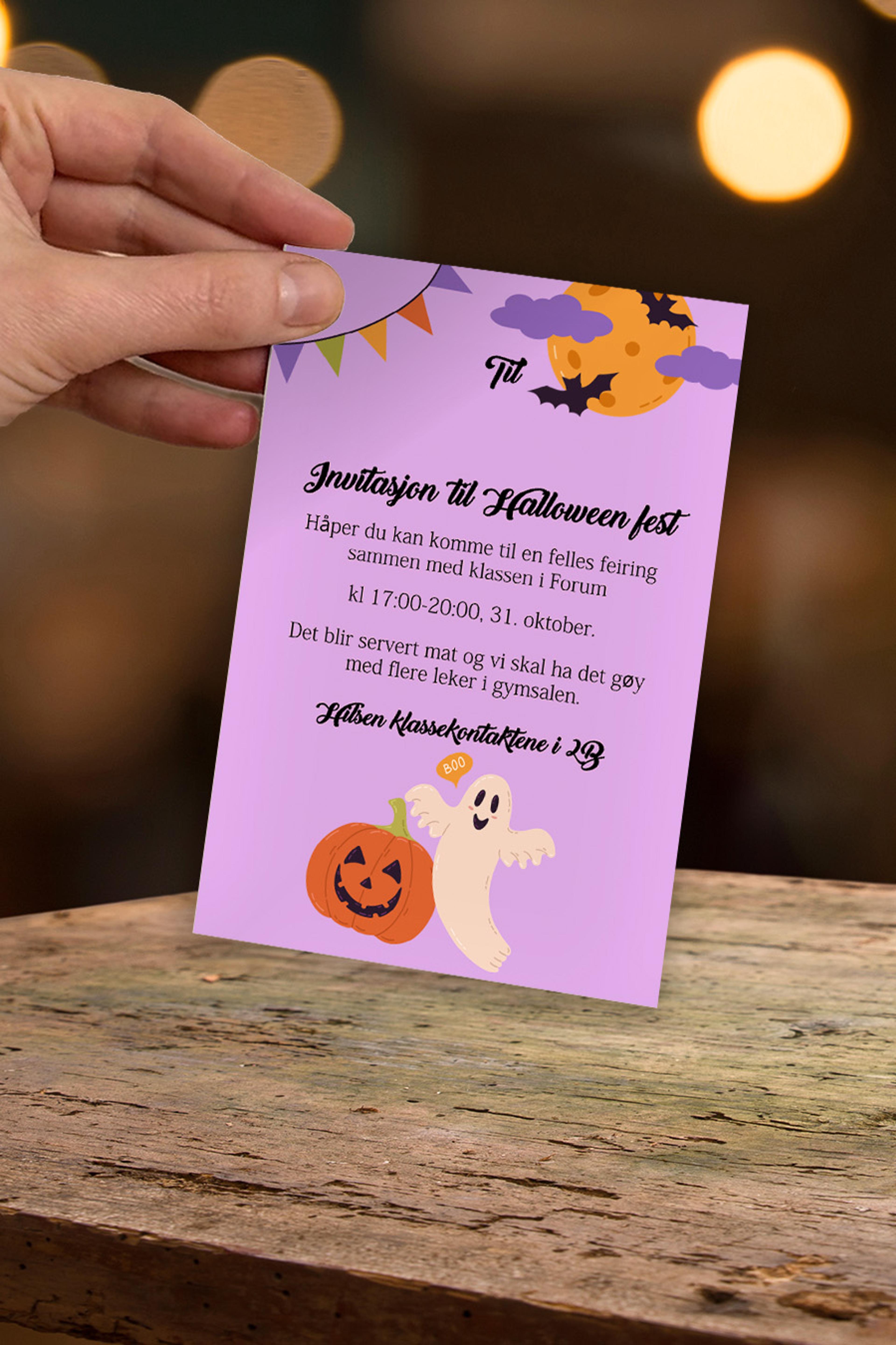 Invitasjon til halloween fest