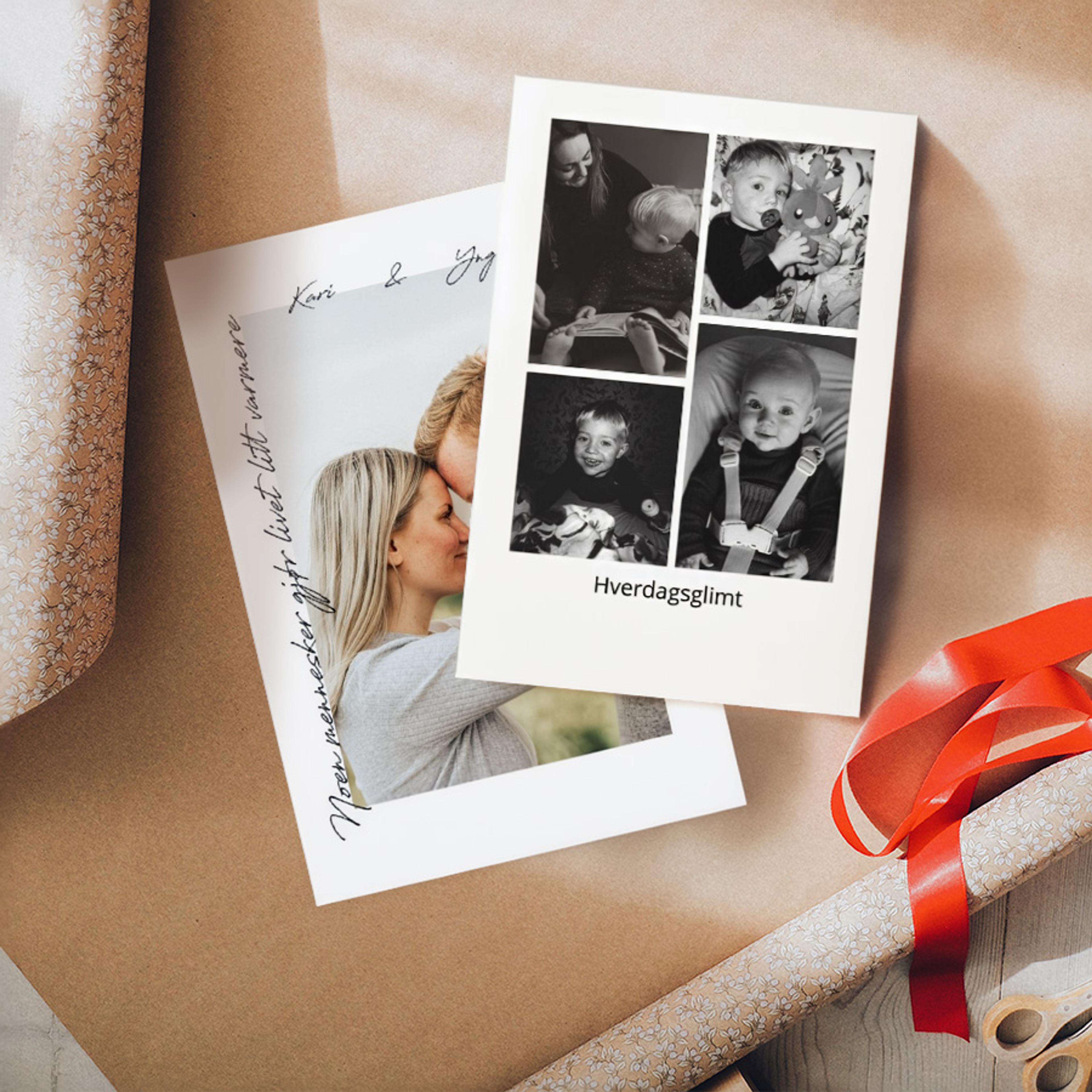 Personlig plakat med ulike tekster og personlige bilder