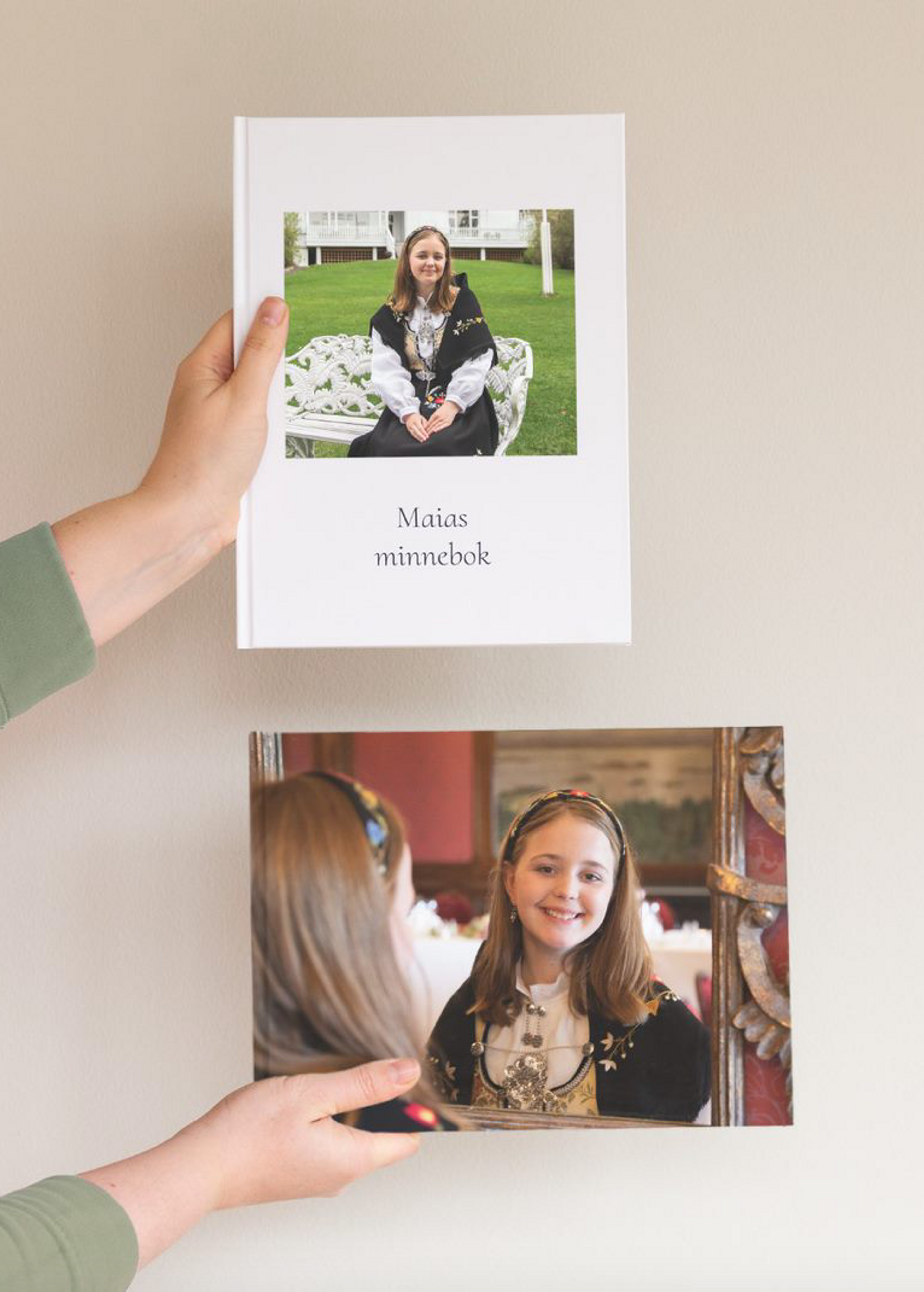 Fotobok med bilder fra konfirmasjonen