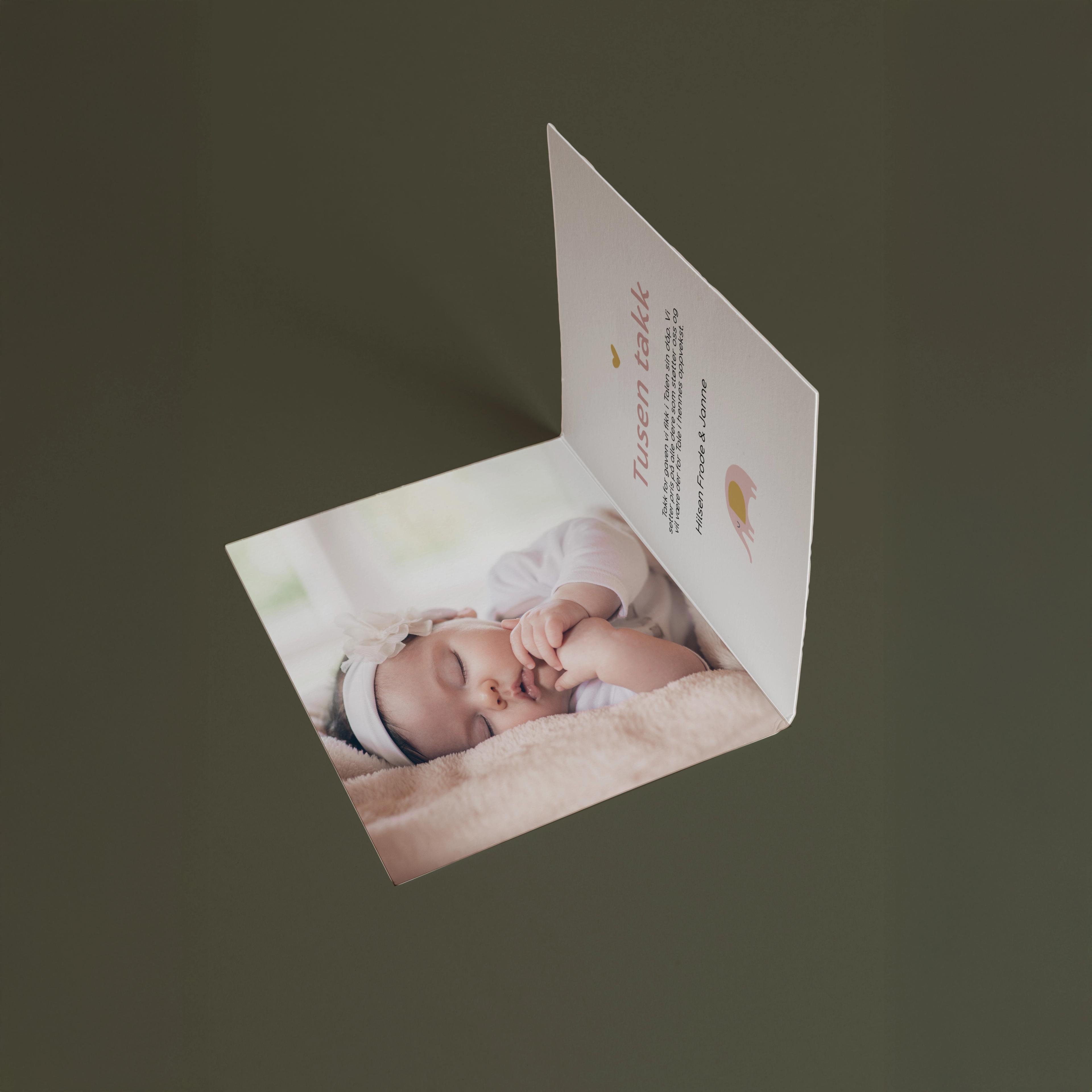 Bilde av brettet dobbelt takkekort til dåp