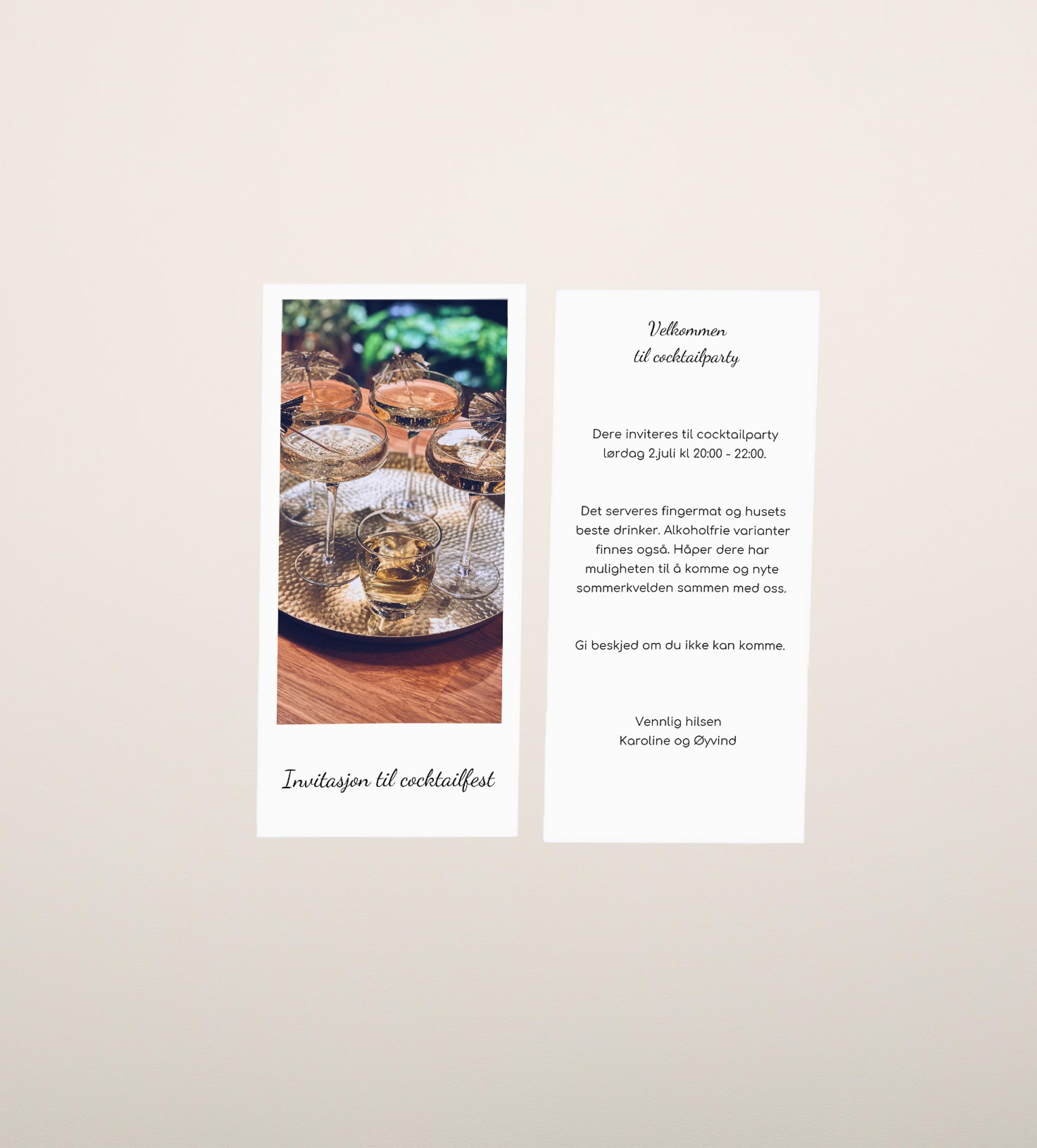 Invitasjon til coctailfest