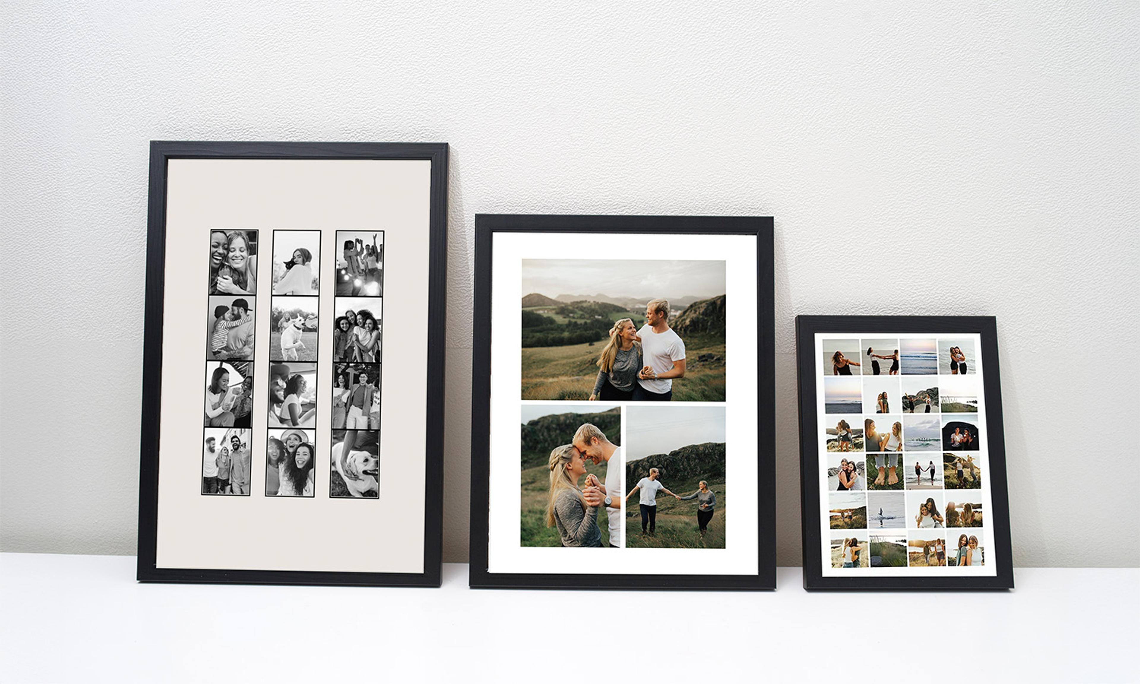 Tre bildecollage i rammer