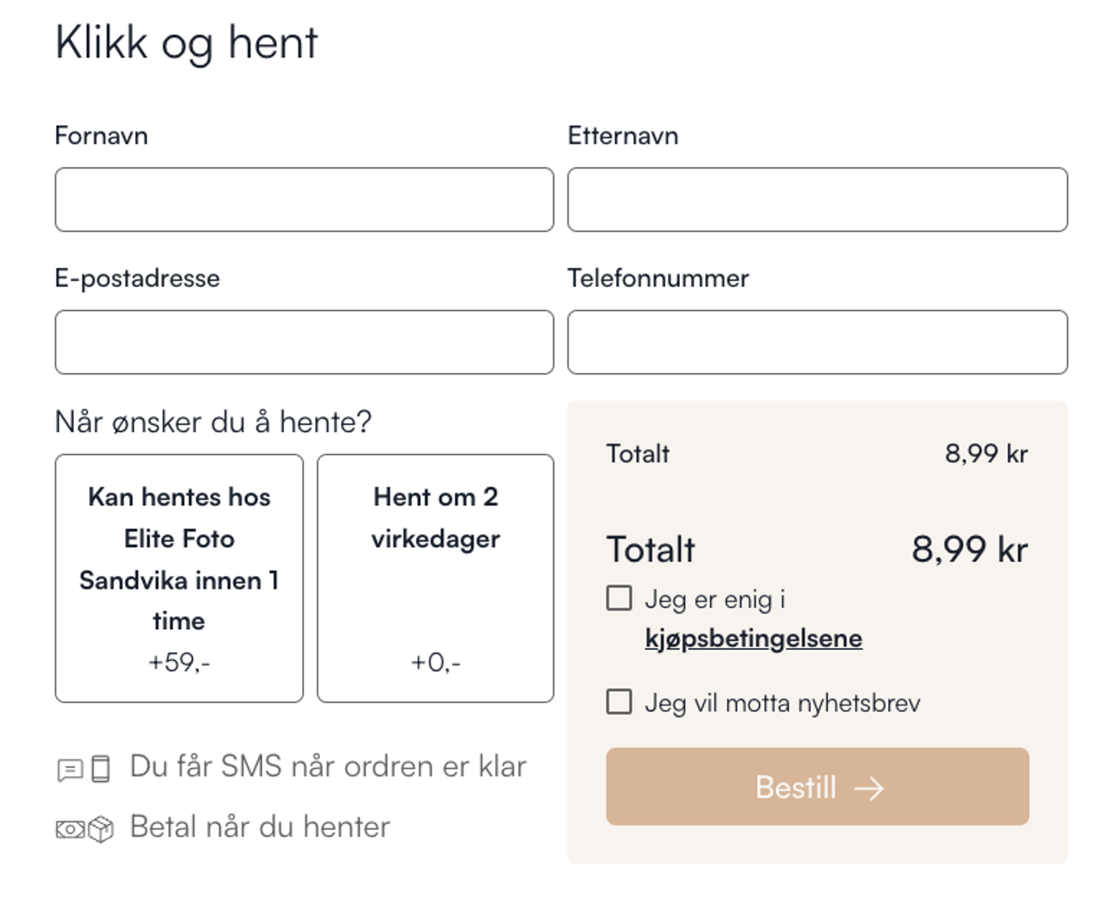 Velg ekspress levering