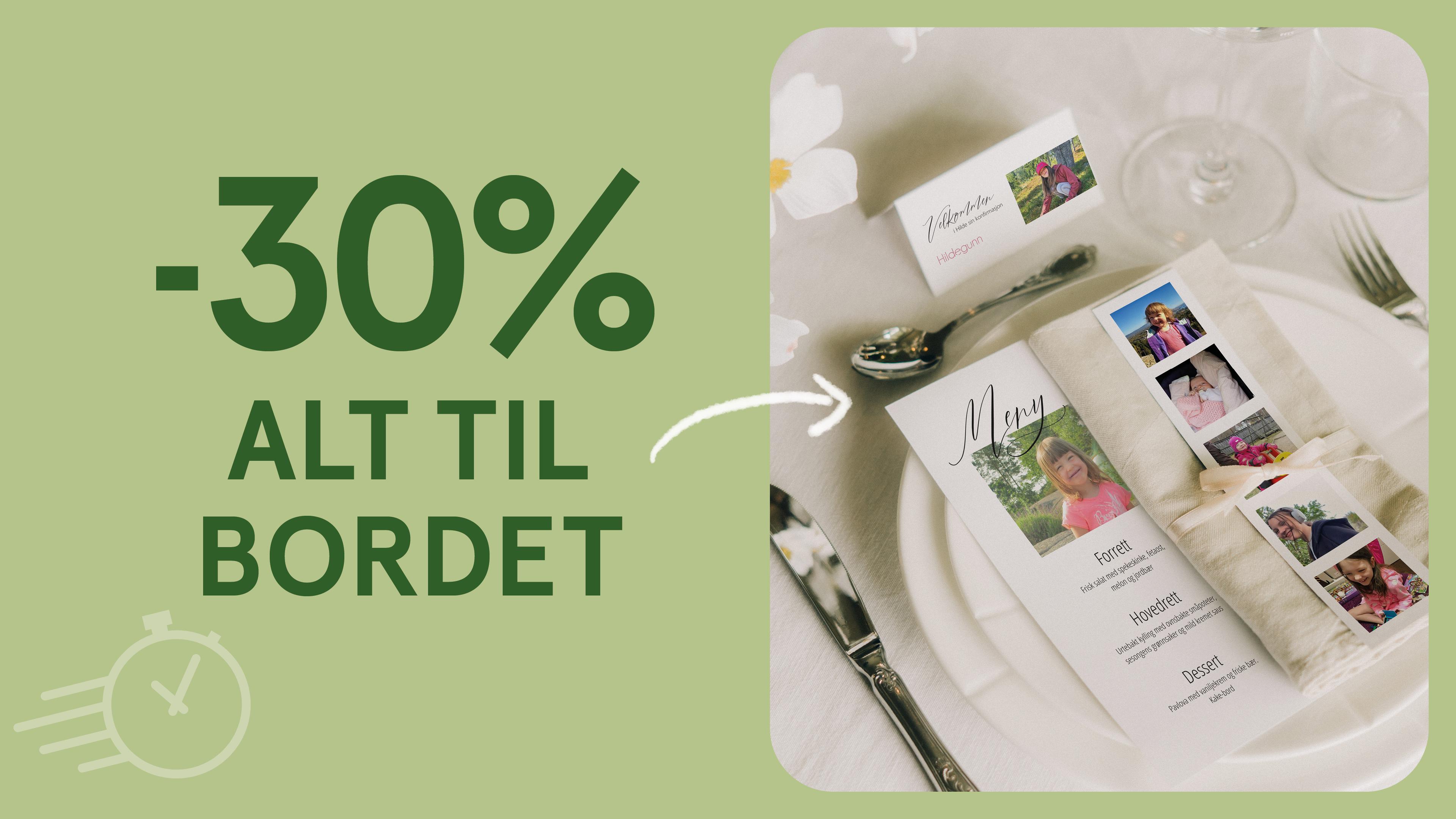 30 prosent rabatt på pynt til bordet hos Elite Foto