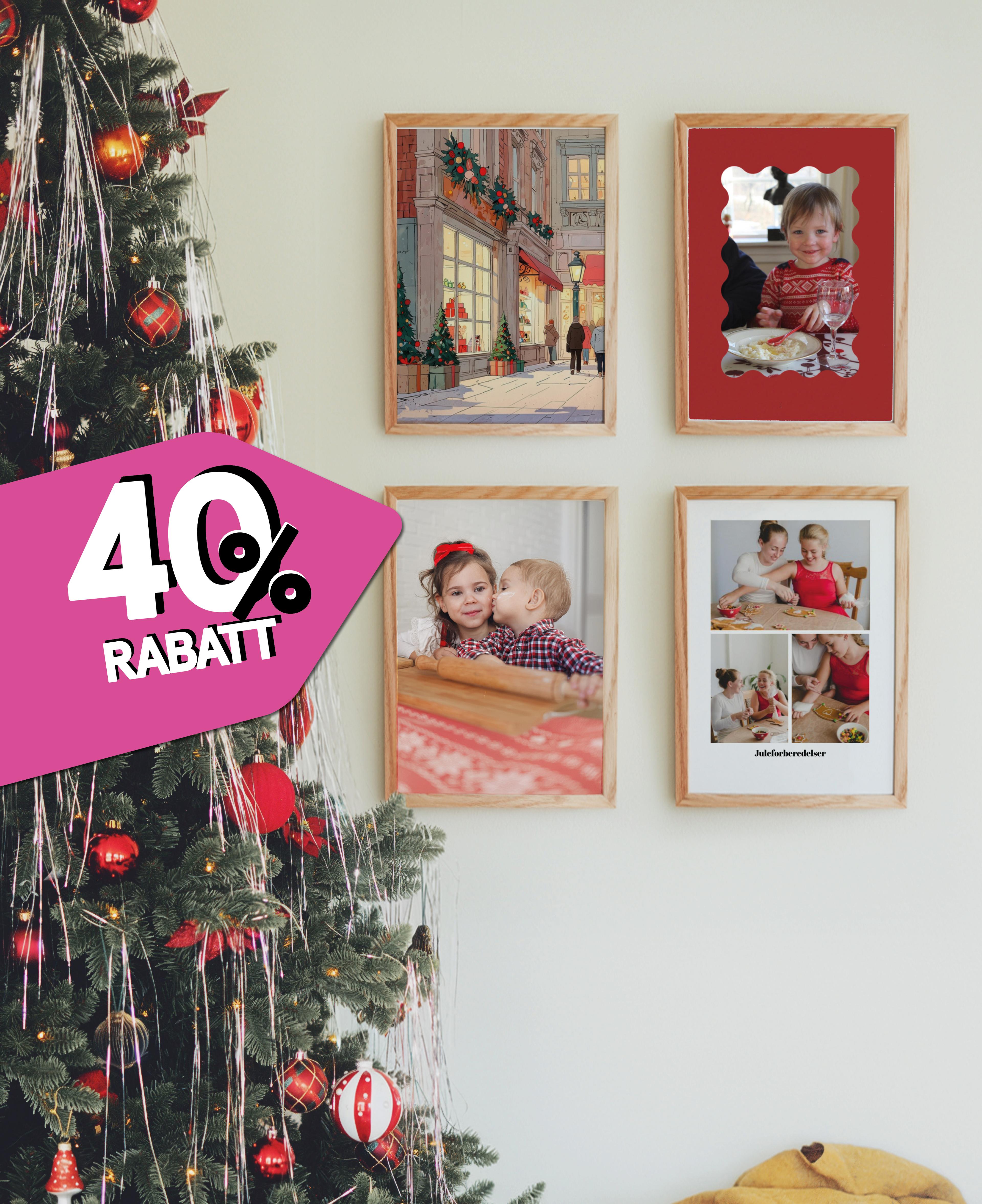 fire rammer på veggen med forstørrelse, personlig plakat og AI-kunst