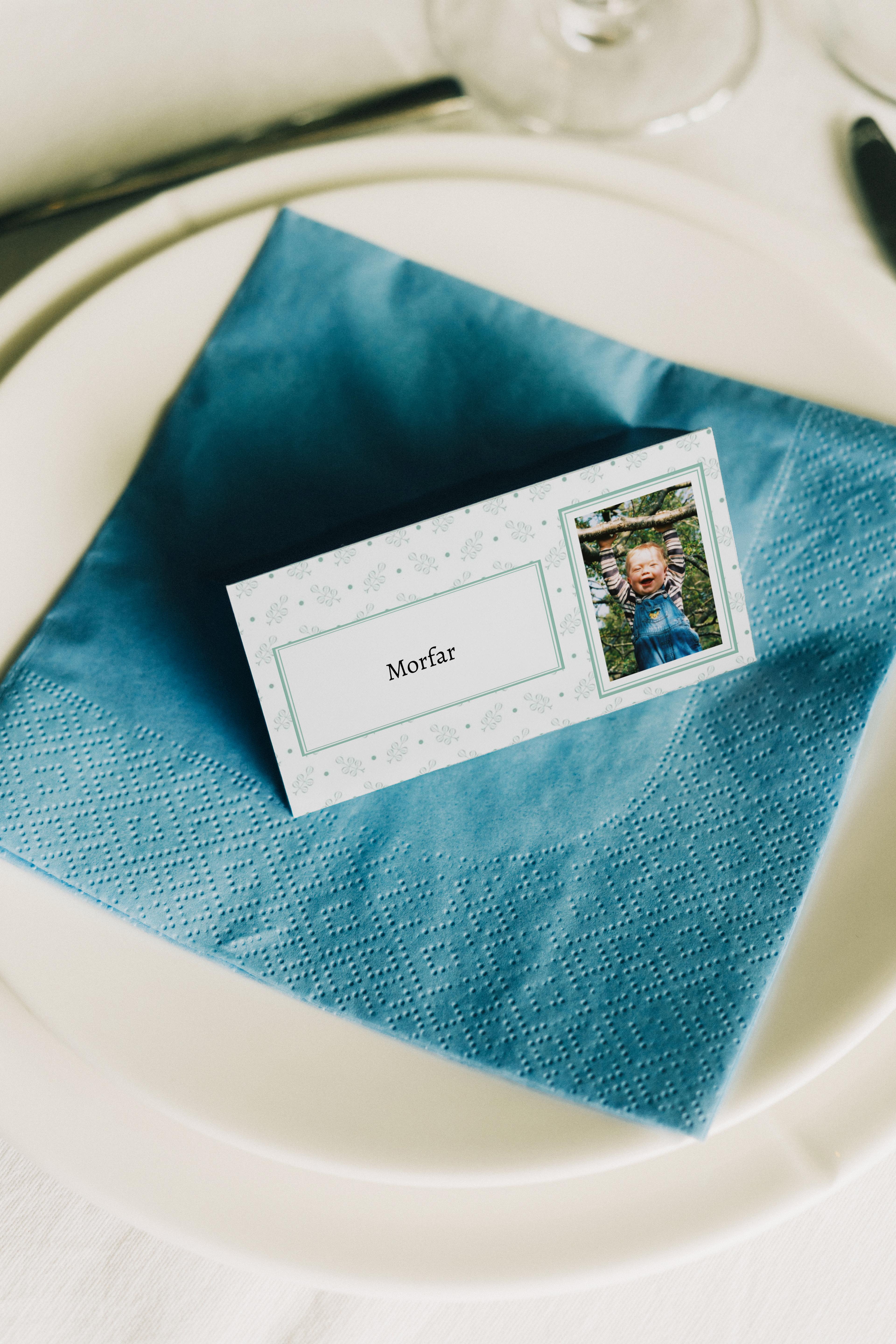 Bordkort med navn og bilde fra Elite Foto