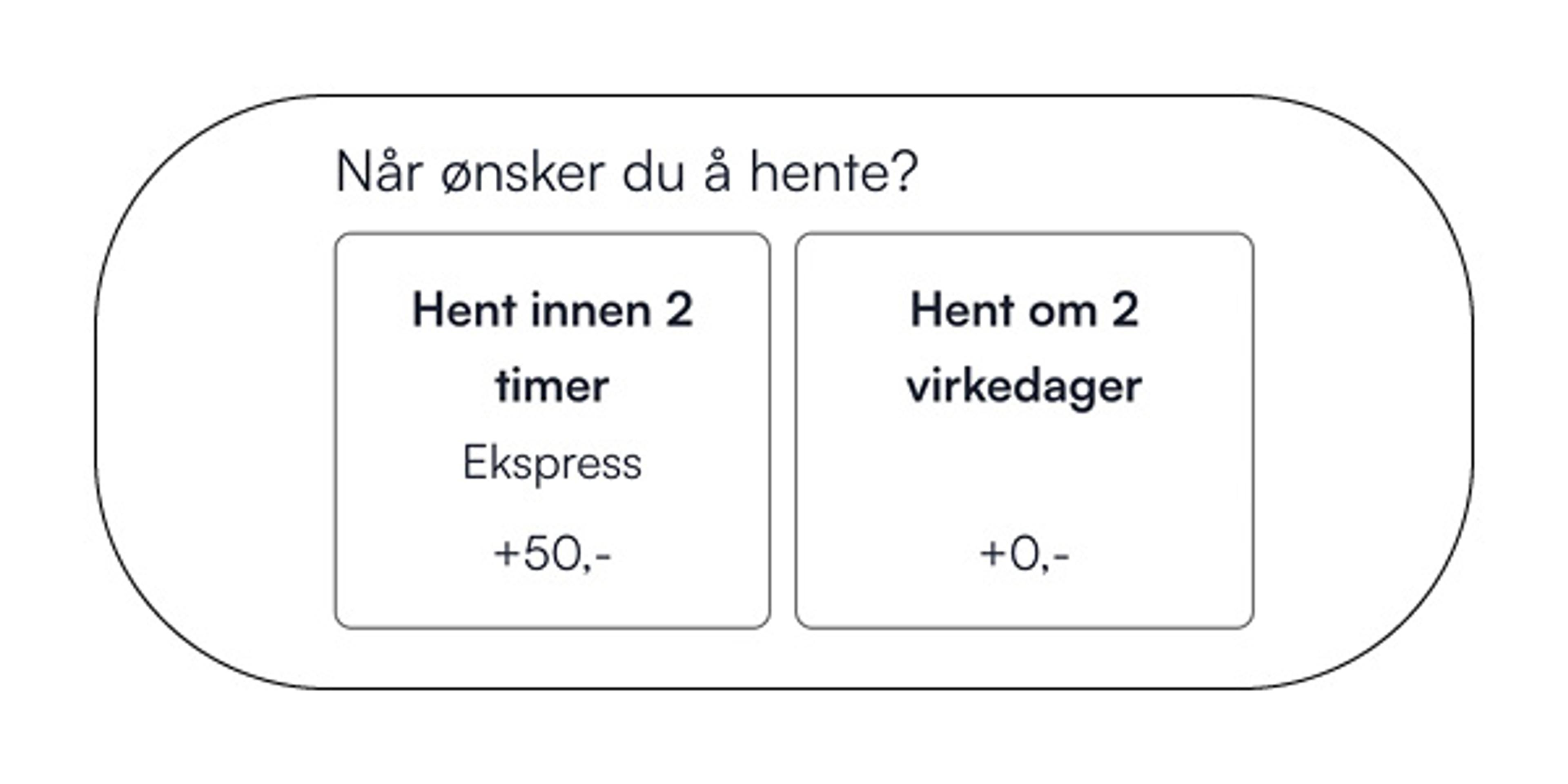 Velg ekspress levering