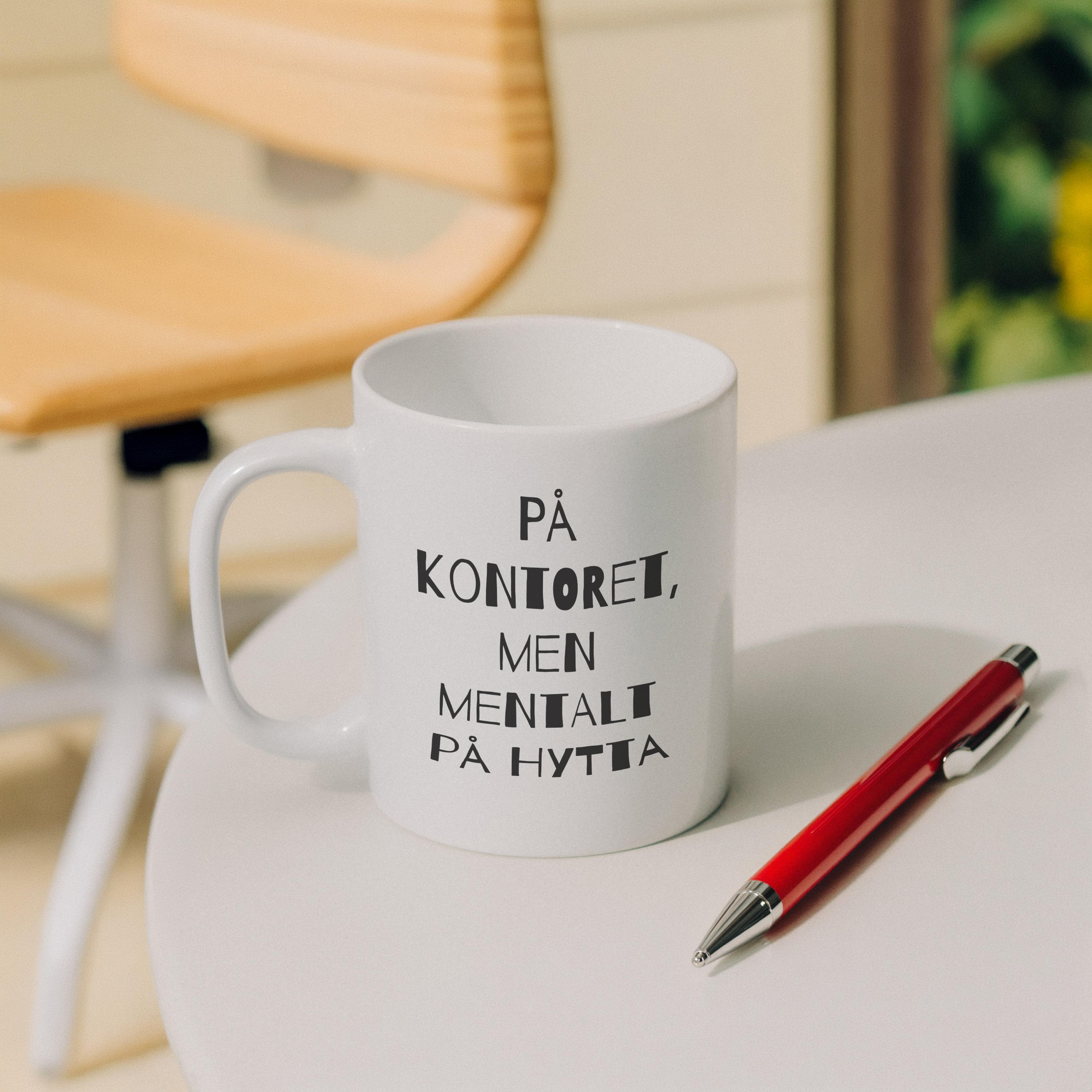 Kopp med tekst til kontoret