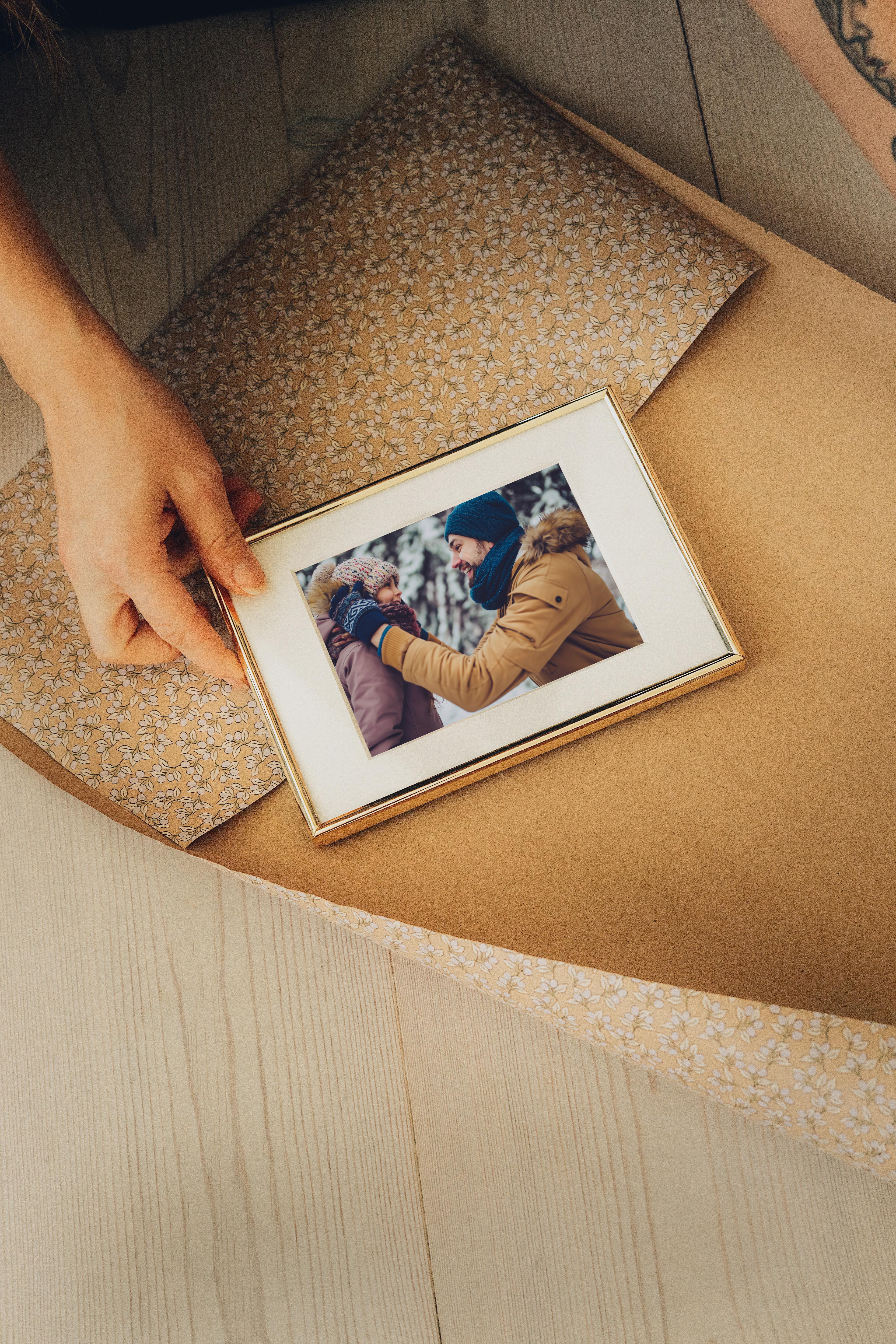 farsdag bilde i ramme pakkes inn