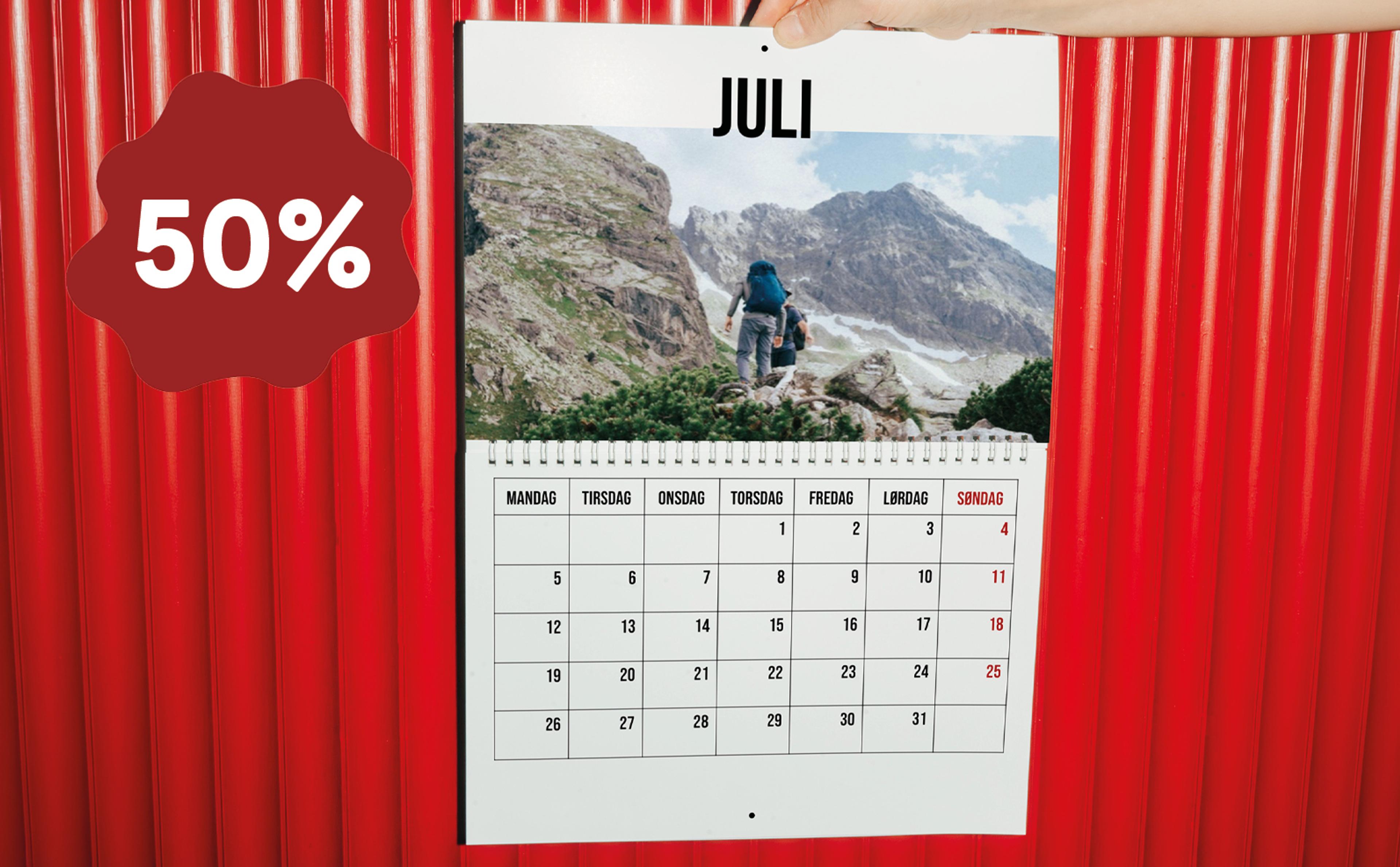 Kalender med god plass til bilder