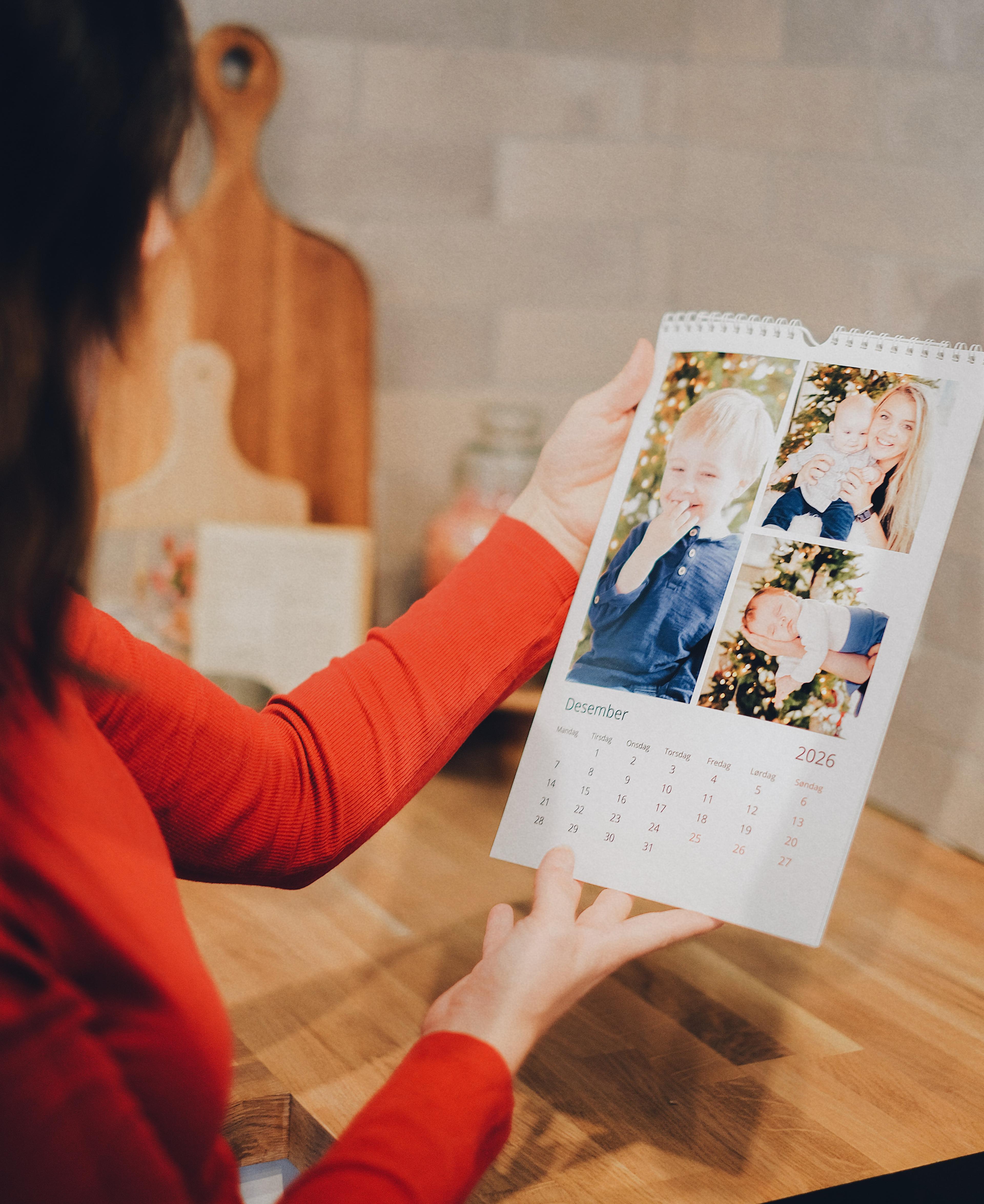 Veggkalender med 12 sider i A4 størrelse