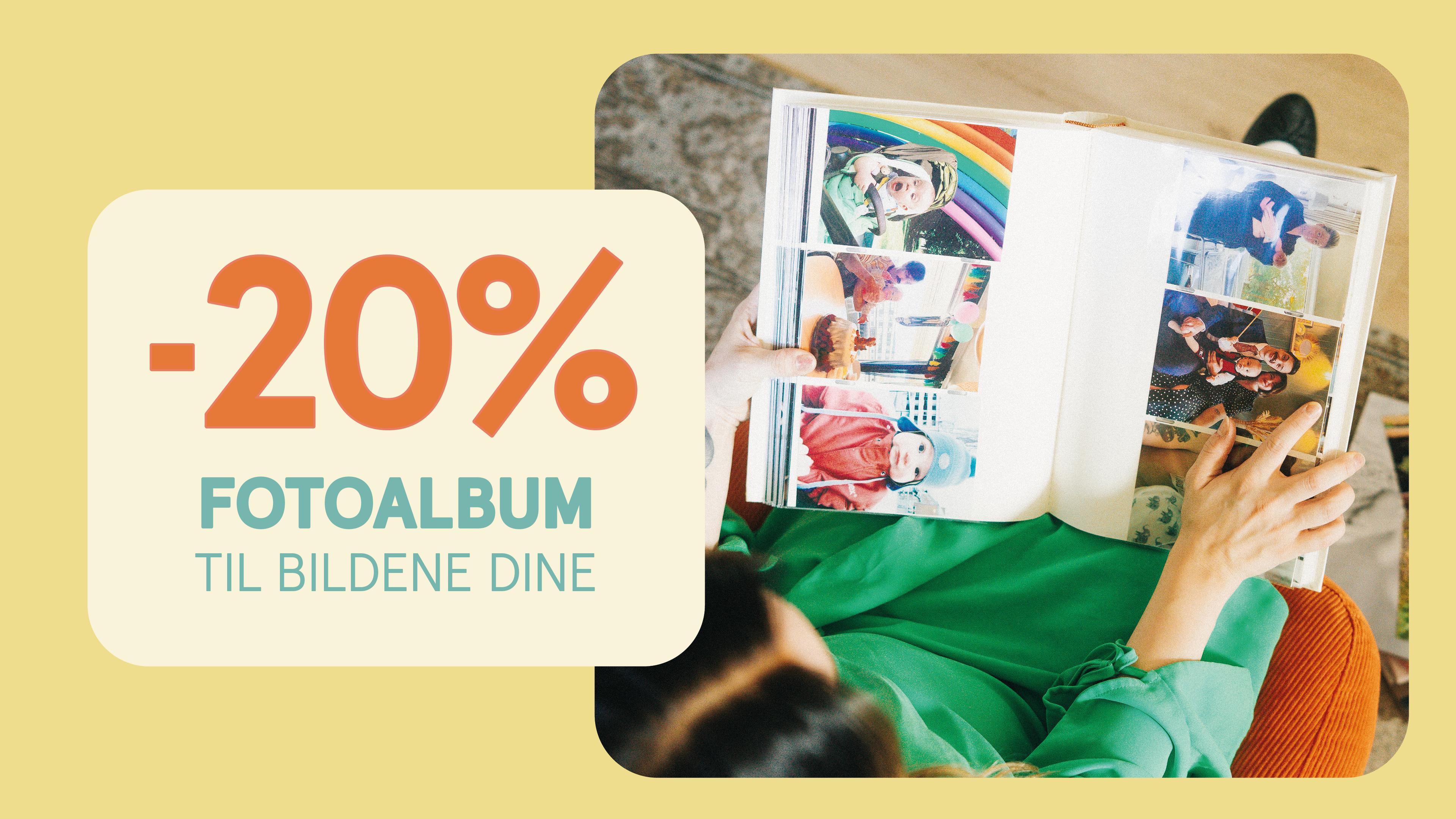 20 prosent rabatt på fotoalbum hos Elite Foto