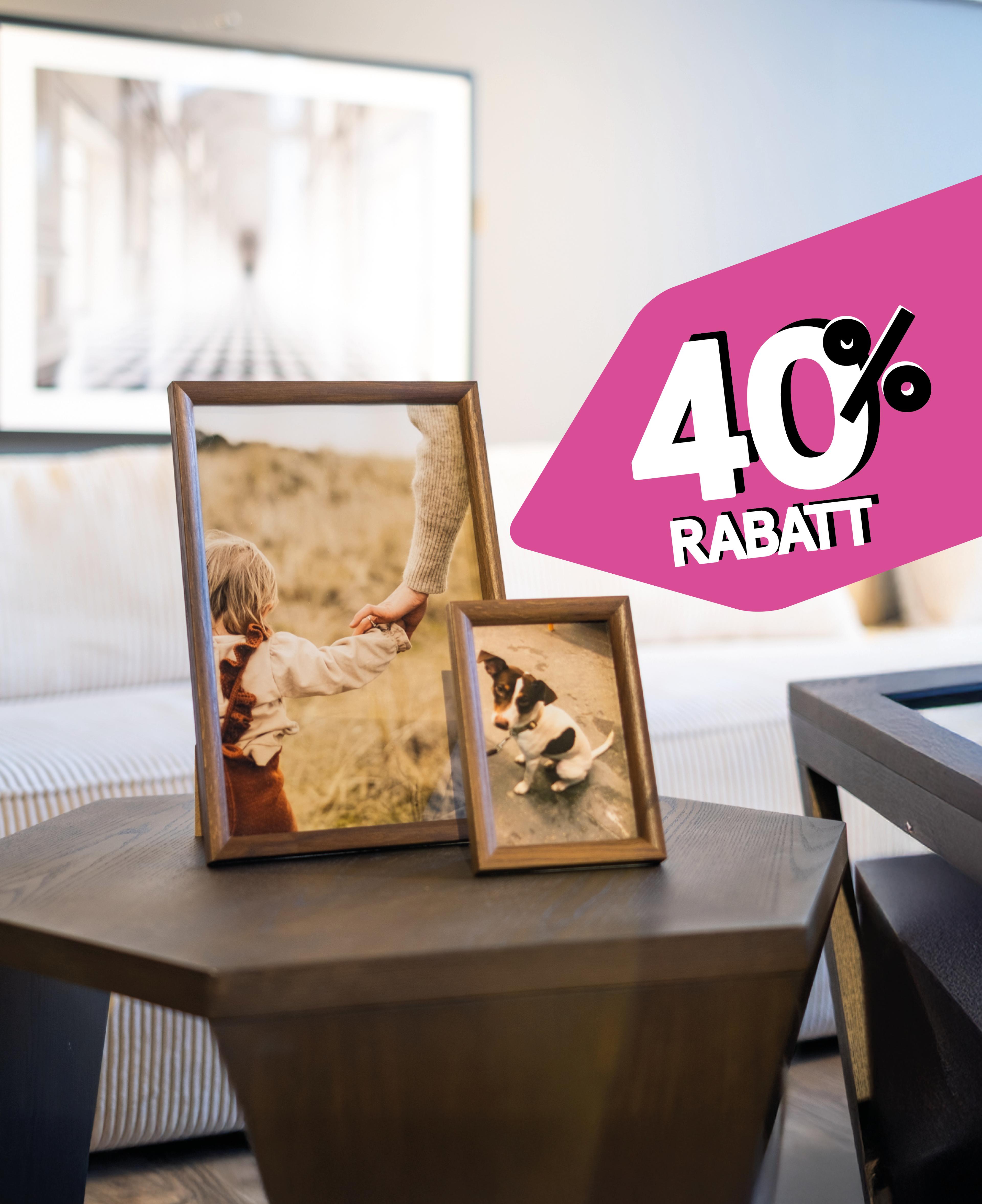 40% rabatt på alle rammer hos Elite Foto
