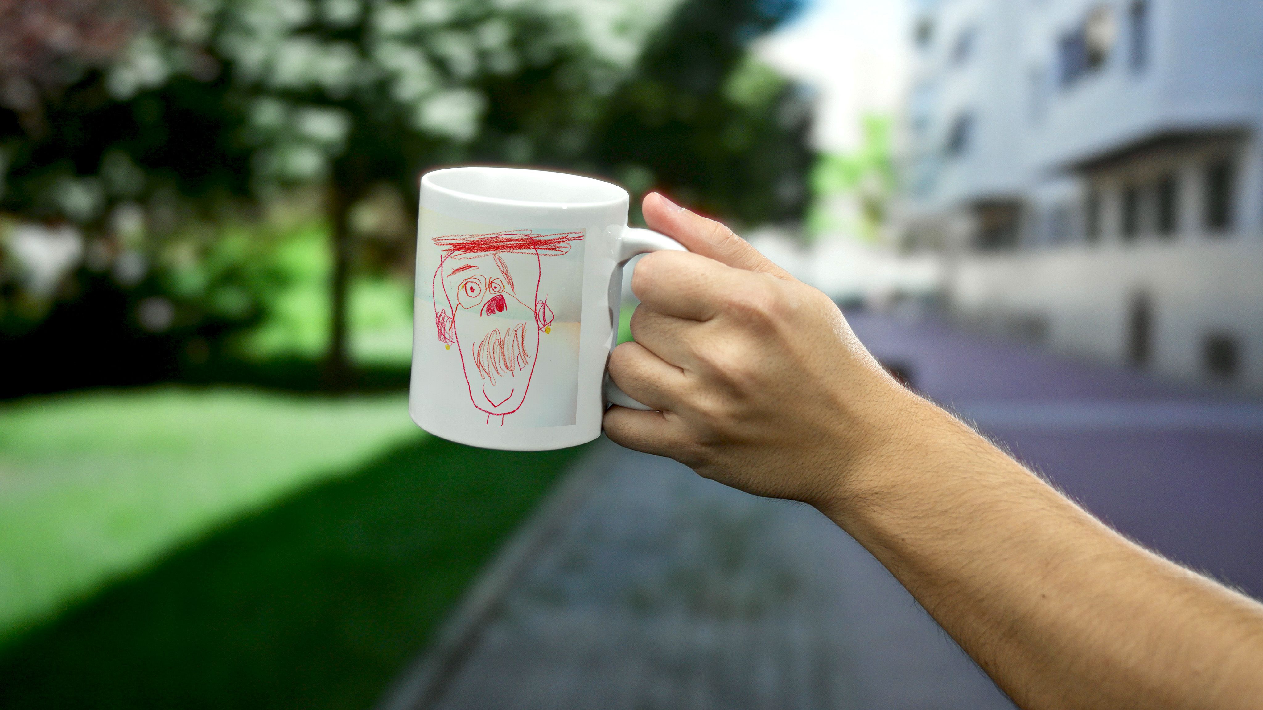 pappa kopp til farsdag med tegning