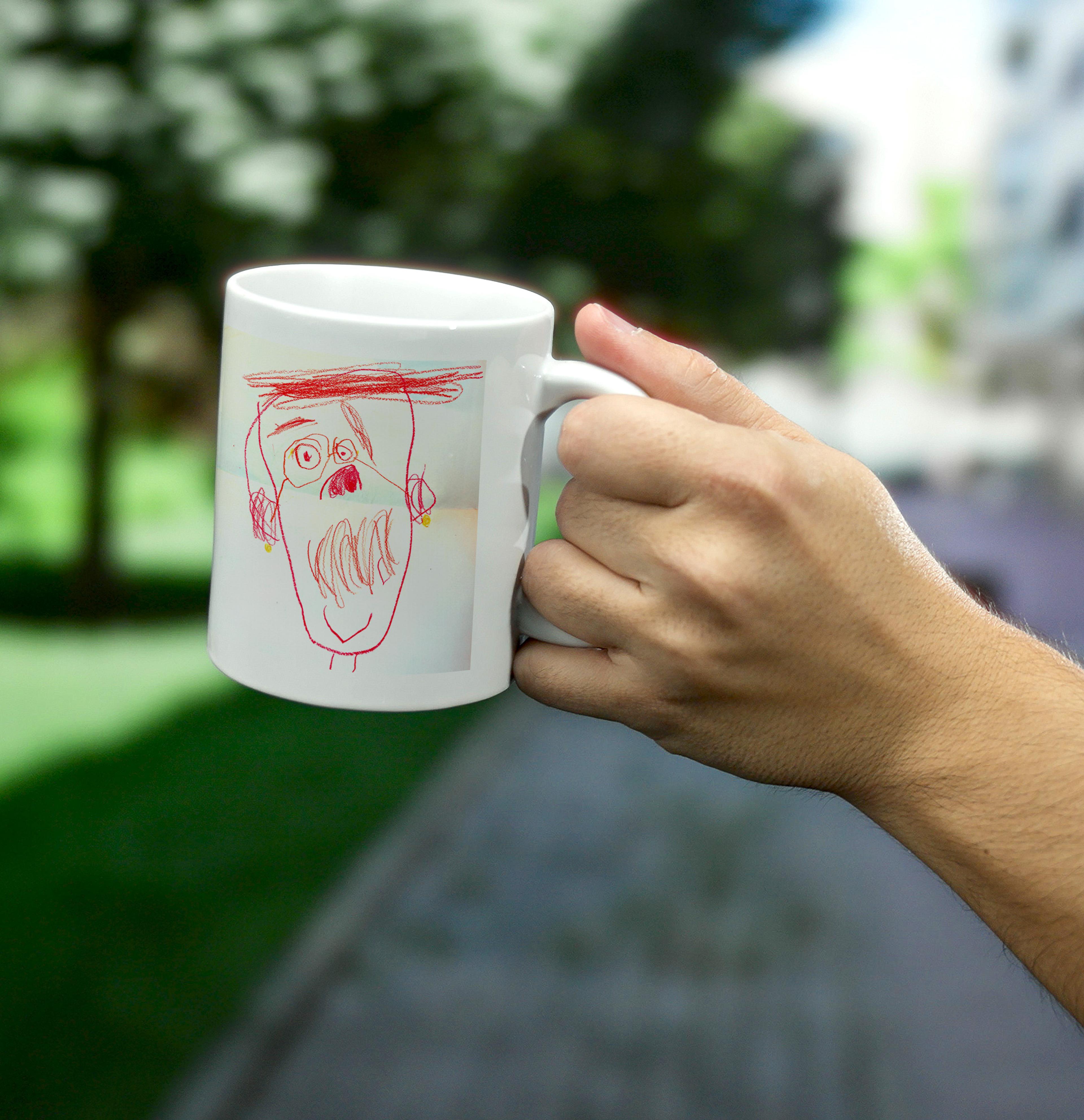 pappa kopp til farsdag med tegning