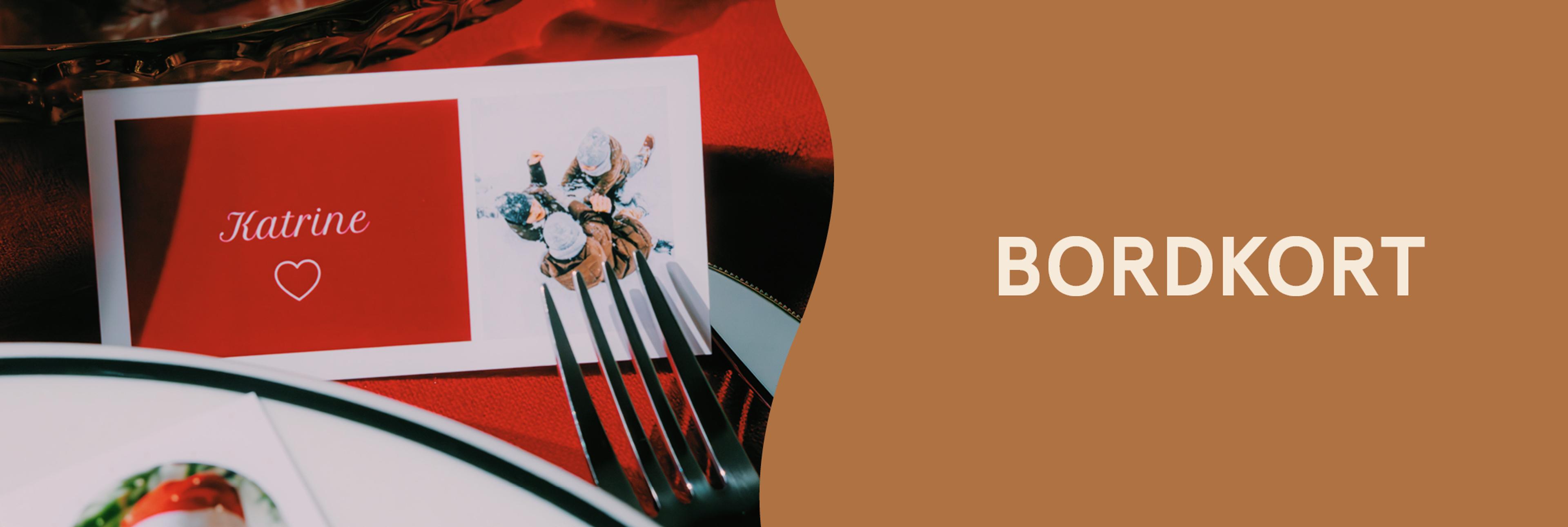 Bordkort med bilde til juleselskapet