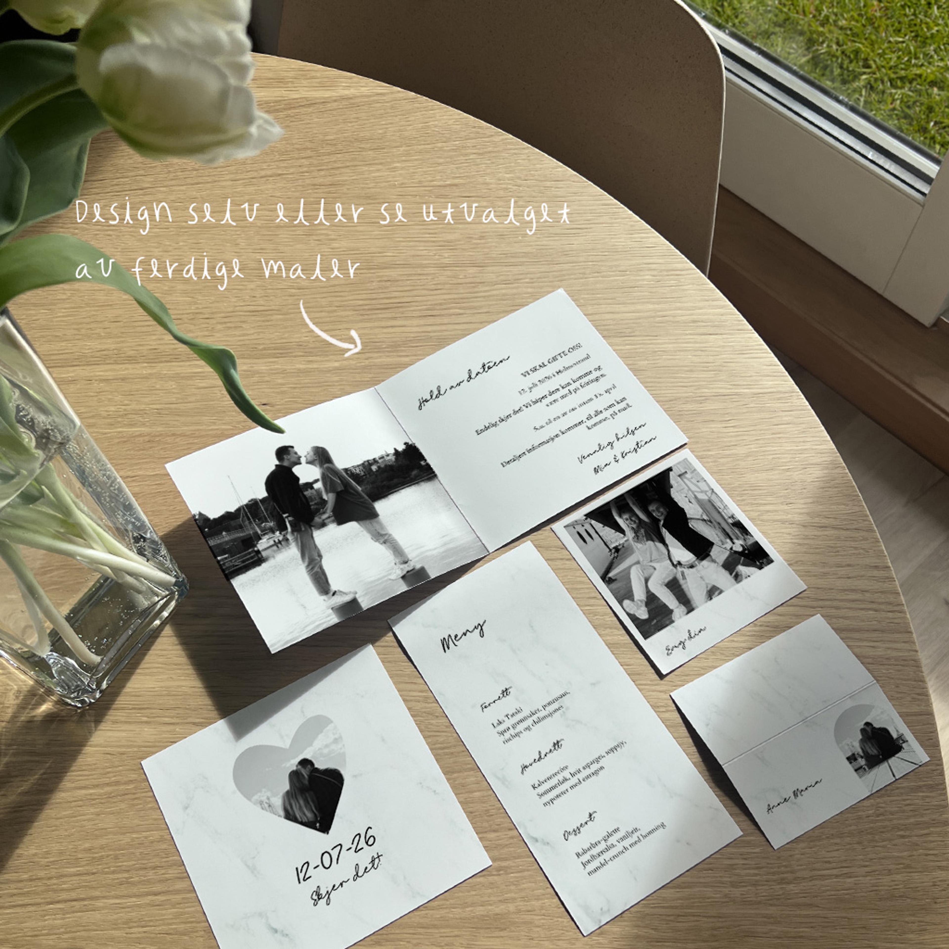 Lag alle trykksaker til bryllupet hos Elite Foto