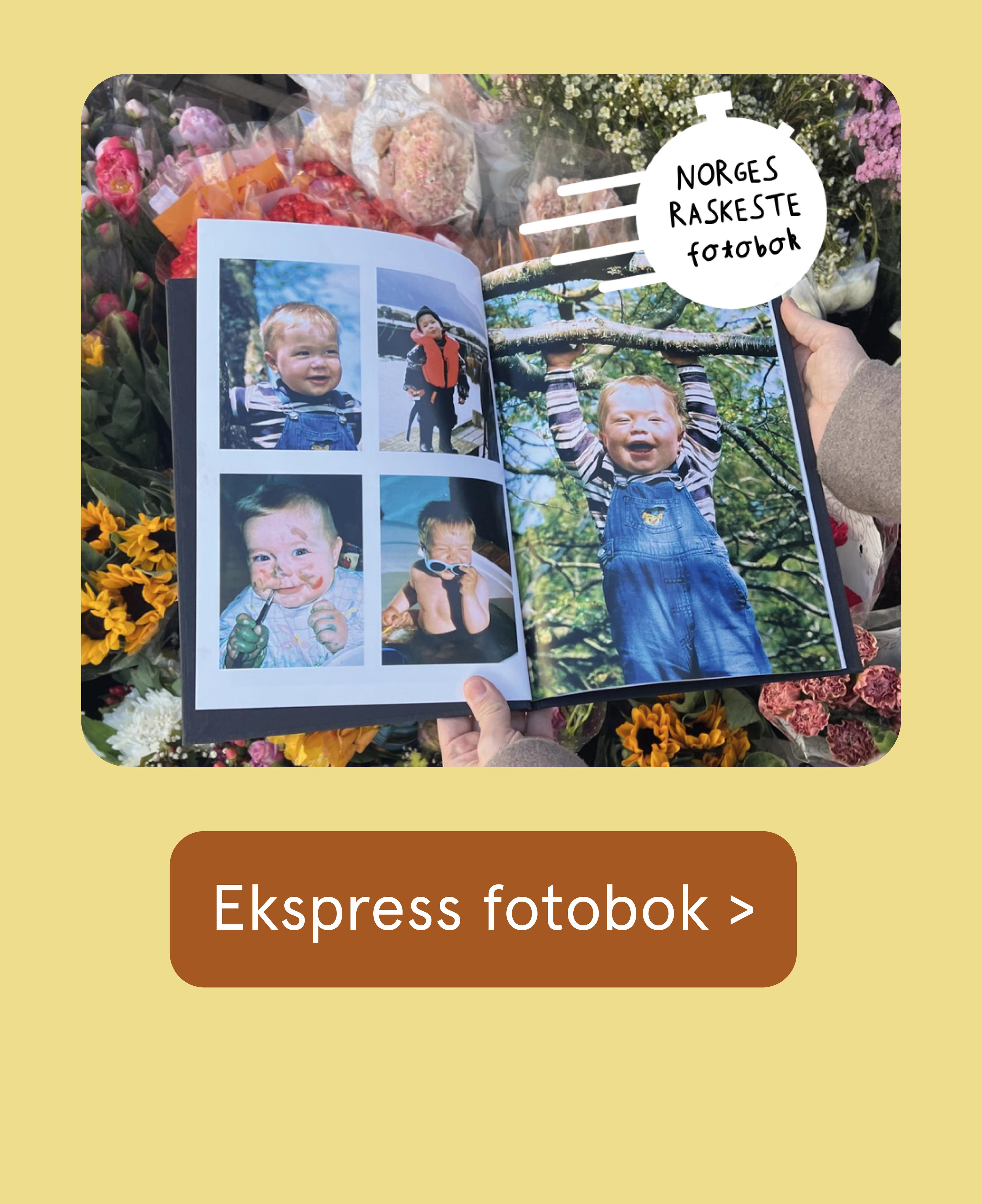 Ekspress fotobøker lages i butikk på timen hos Elite Foto