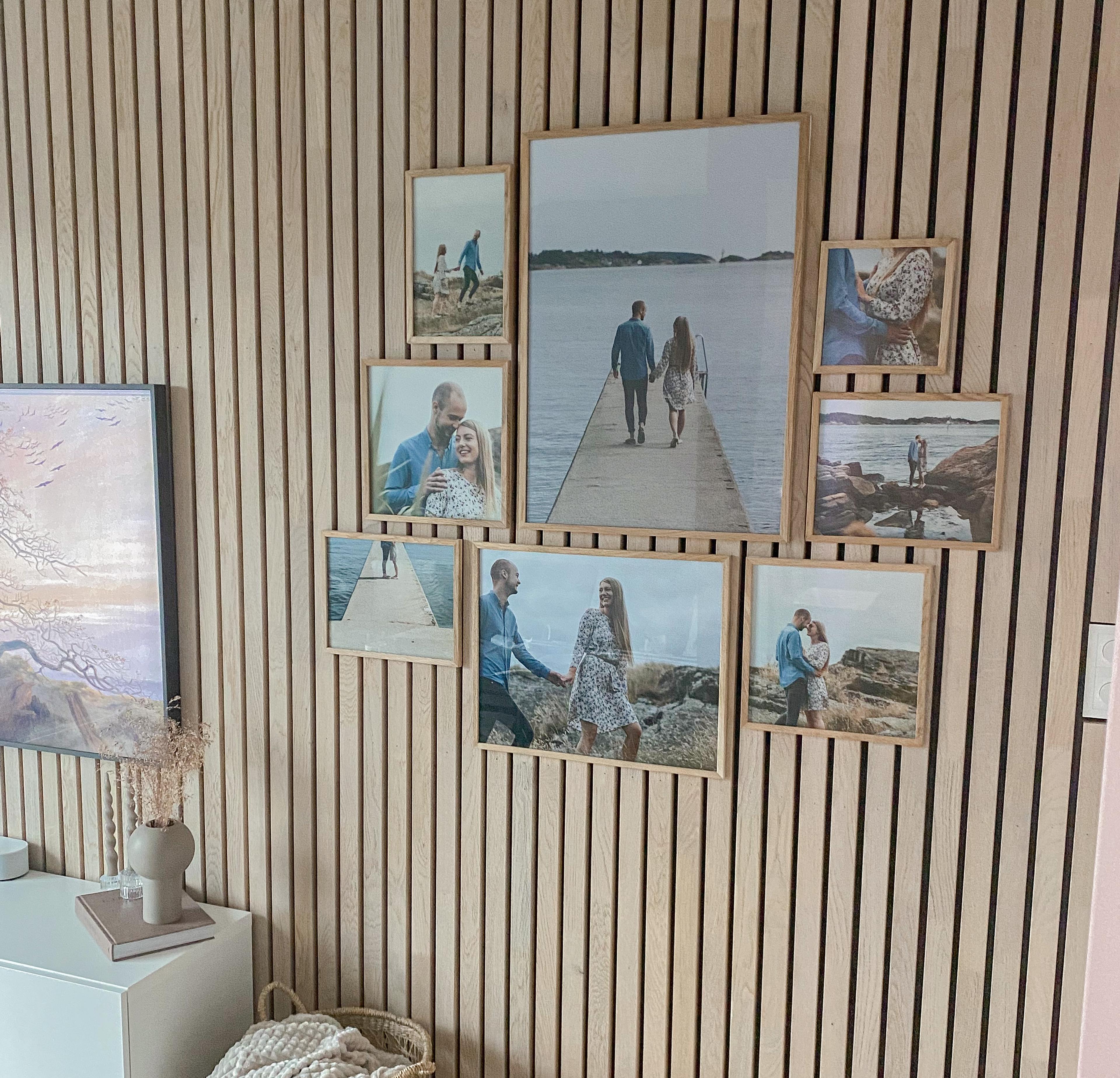 Bildevegg med bilder som harmonerer i farger