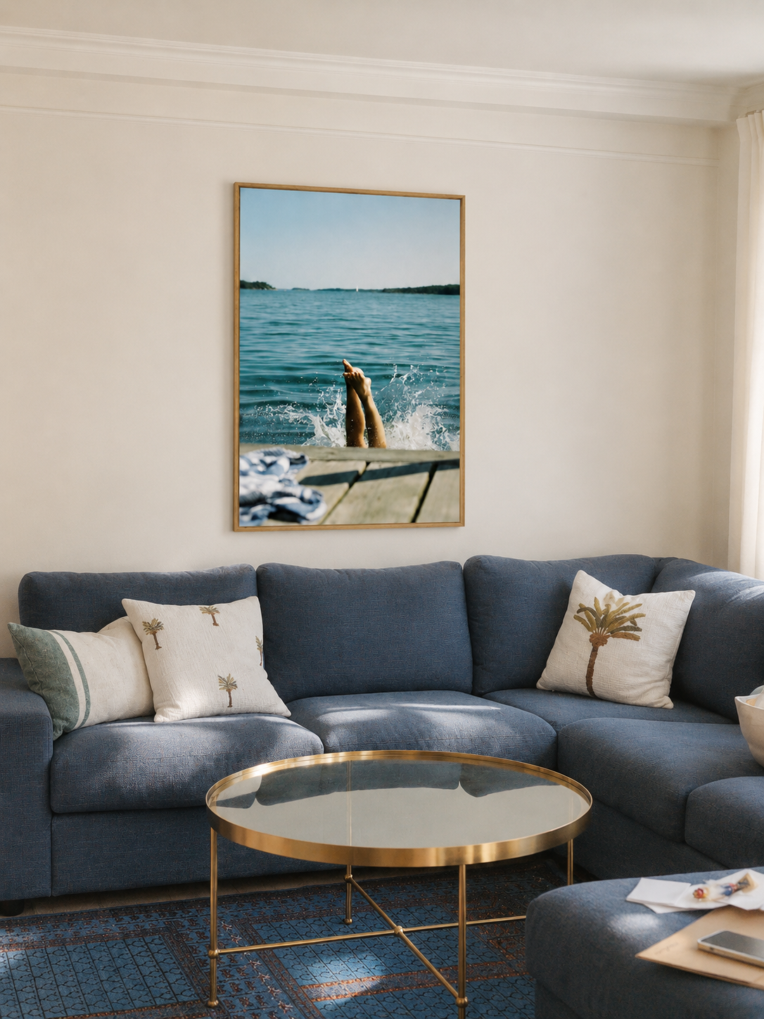 Lerret med dame som stuper, sommerminne printet på lerret hos Elite Foto