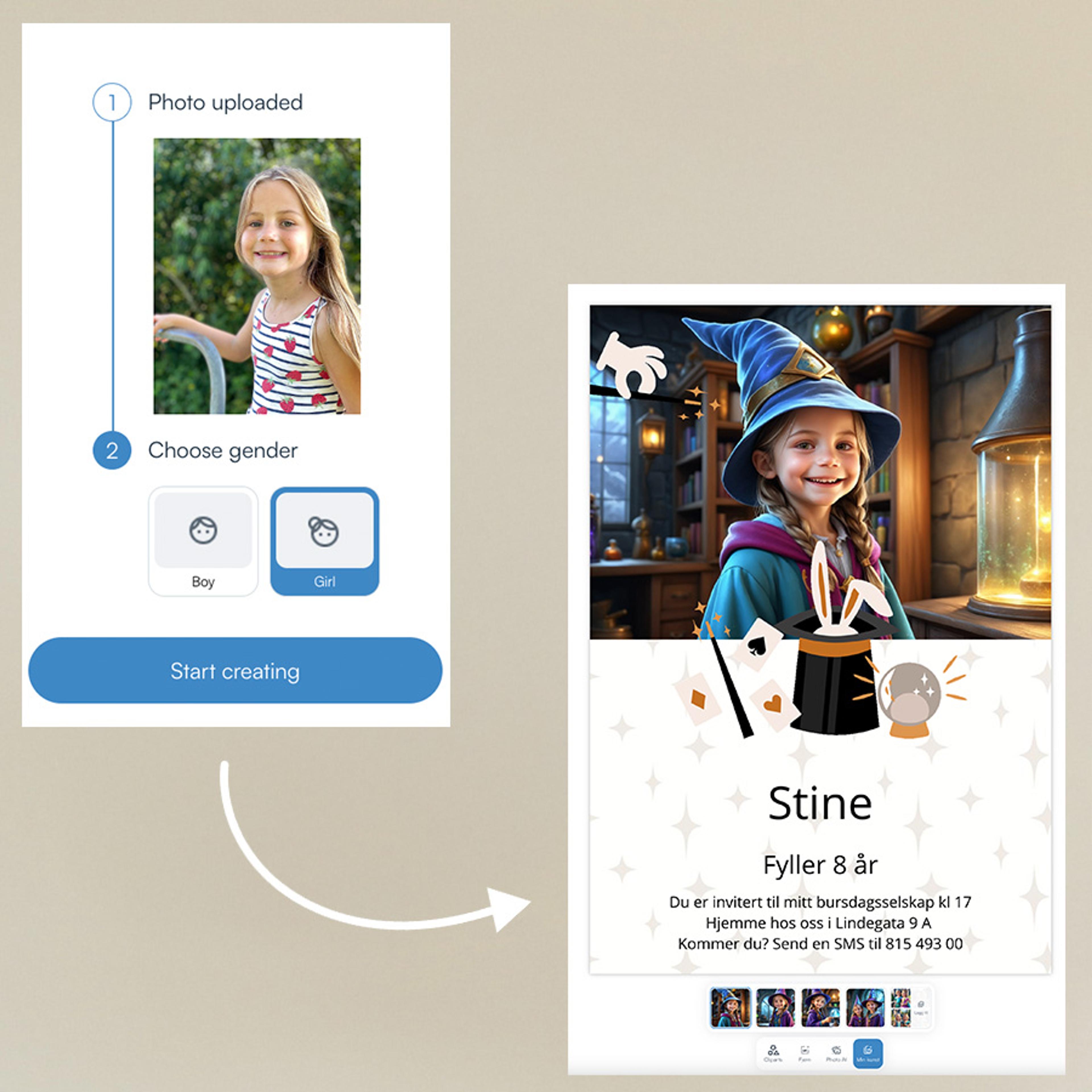 Last opp eget bilde og bli noe nytt med AI